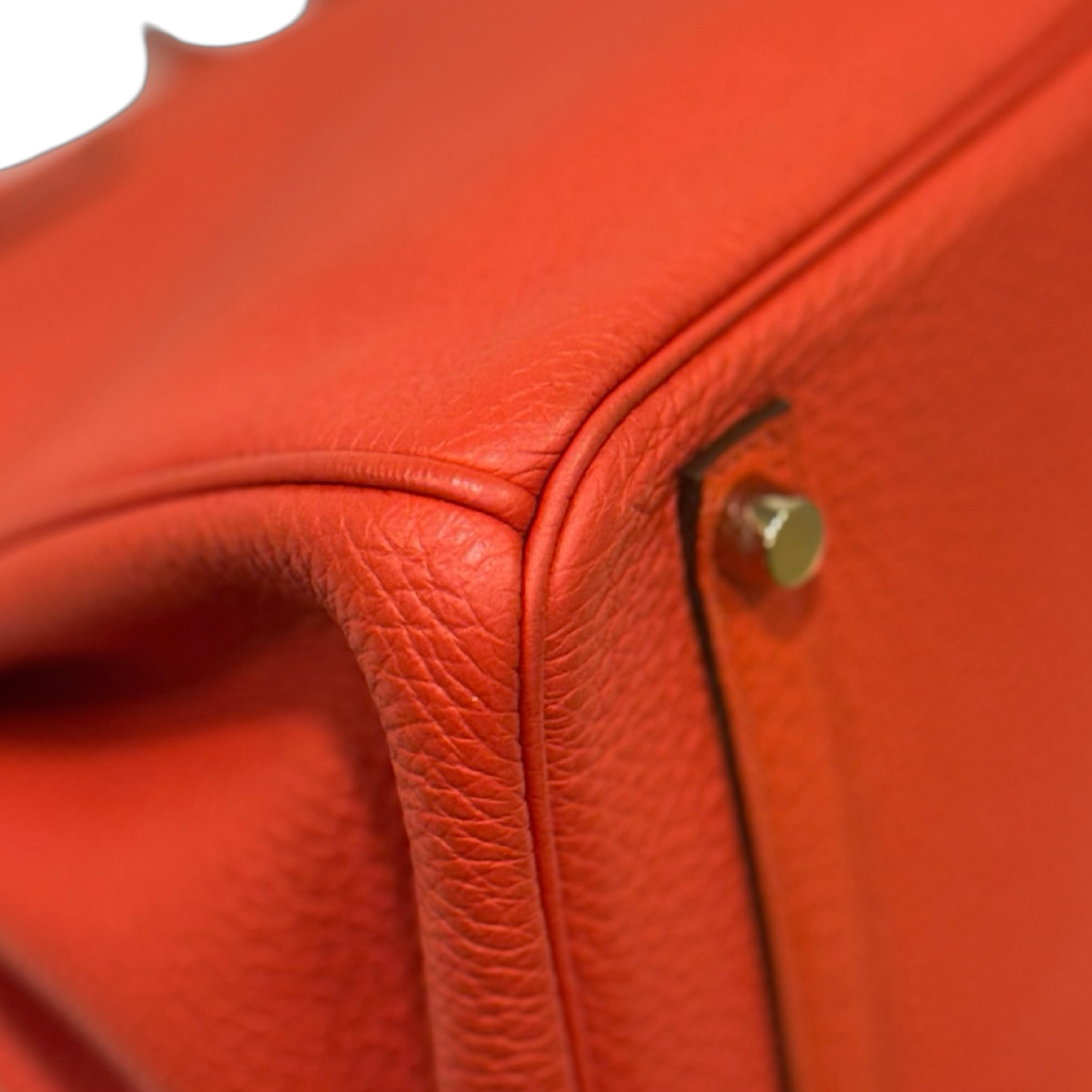 Hermes Togo 30 Birkin Bag - GHW / Red