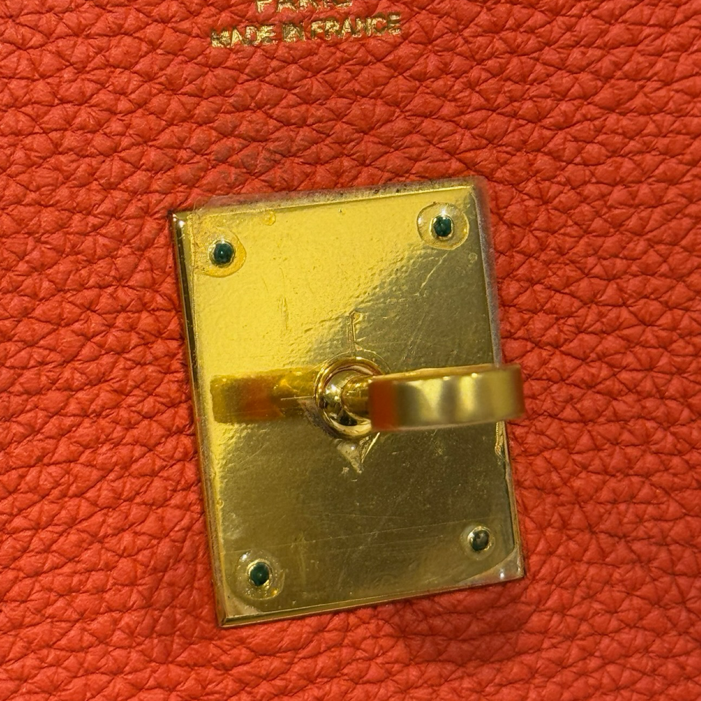 Hermes Togo 30 Birkin Bag - GHW / Red