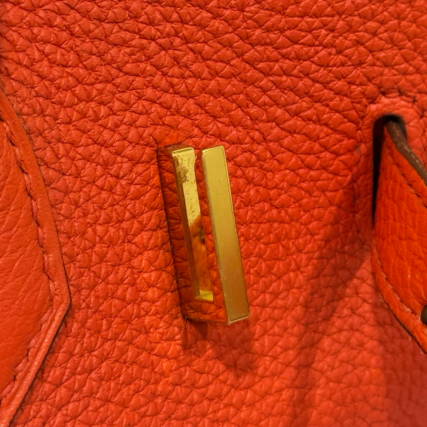 Hermes Togo 30 Birkin Bag - GHW / Red