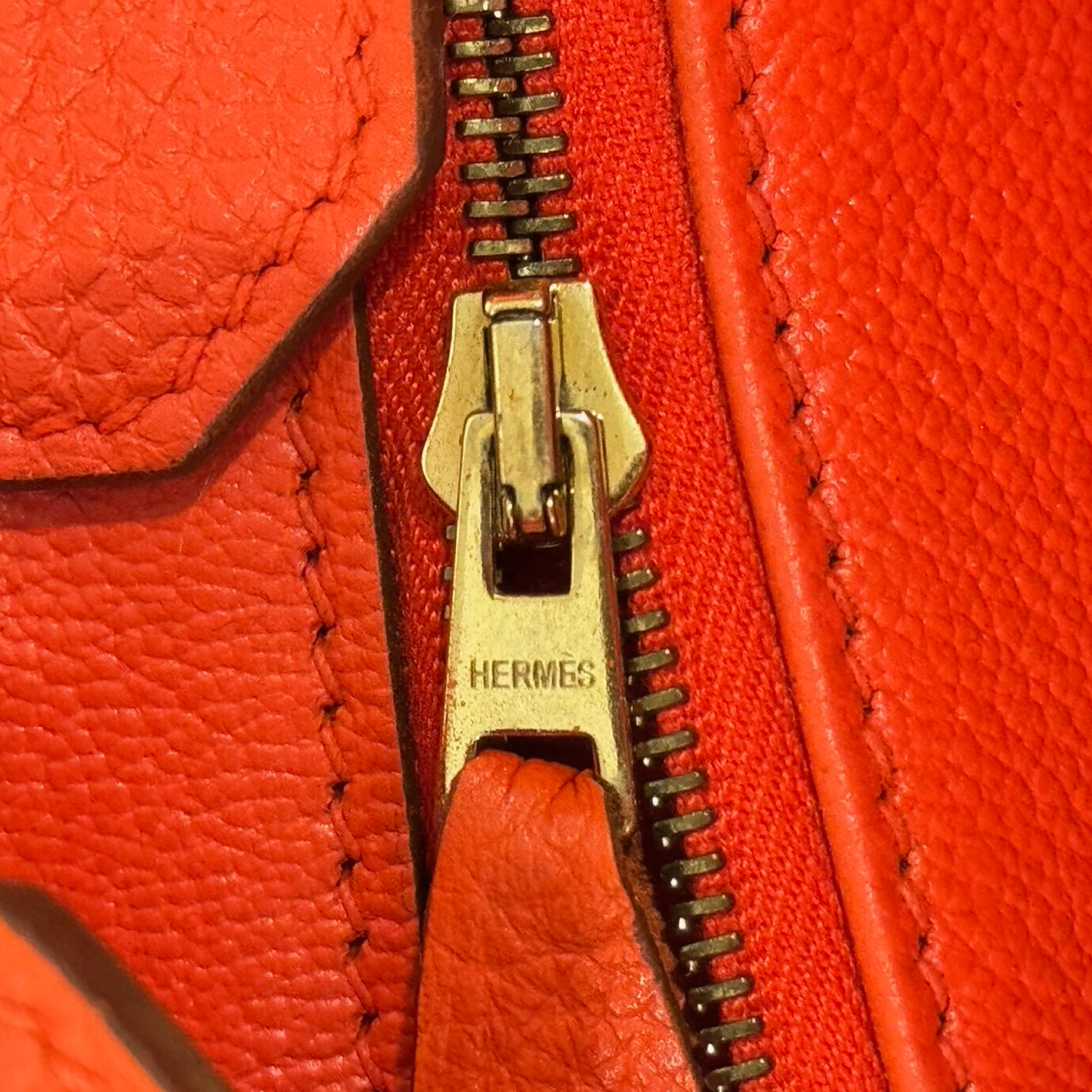 Hermes Togo 30 Birkin Bag - GHW / Red