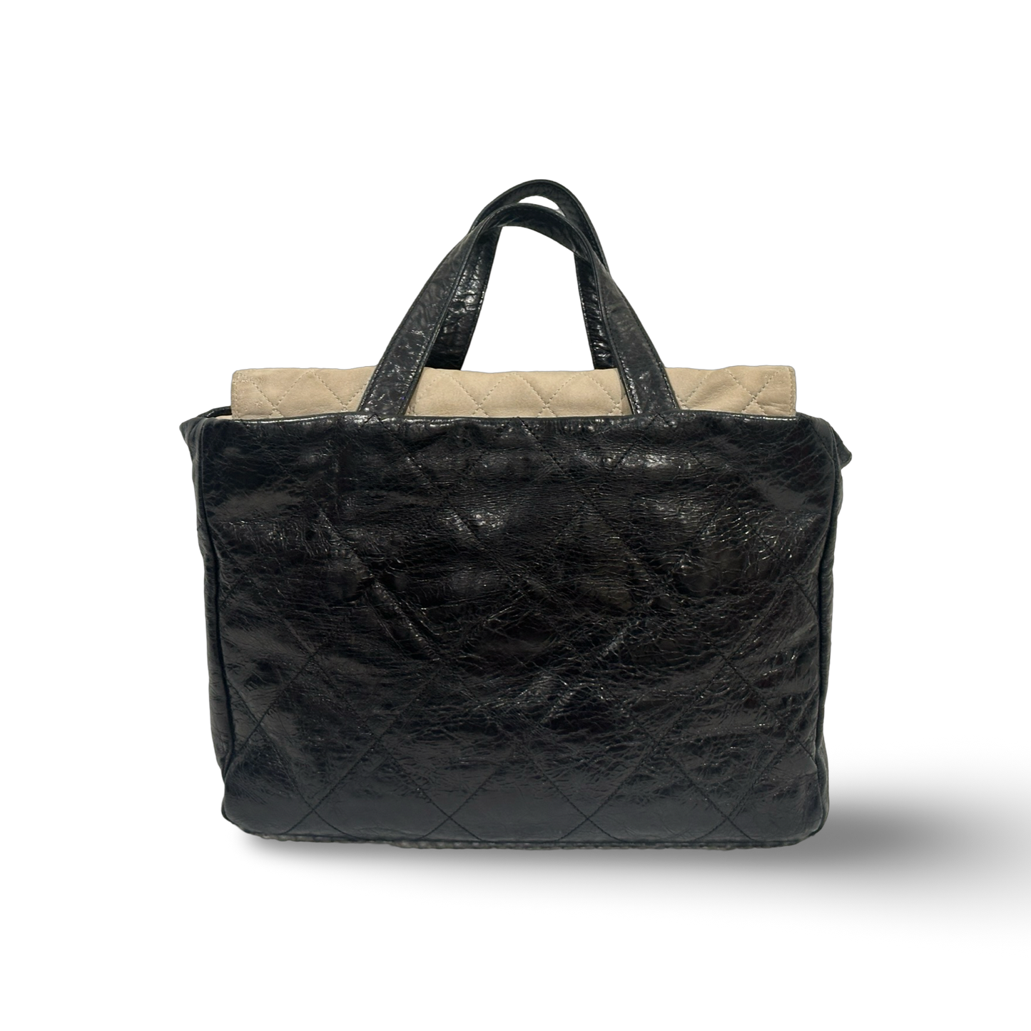 Chanel Classic Wax Shopping Tote Muti Color Beige Black