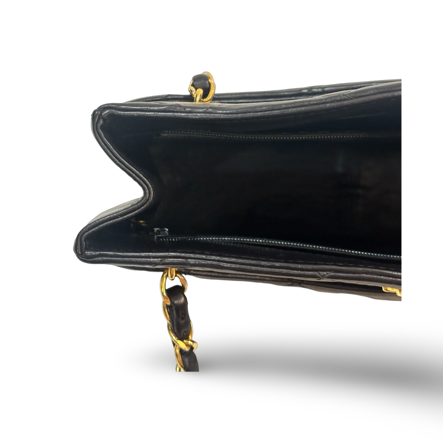 Chanel Vintage Big Logo Medium Tote Gold Black