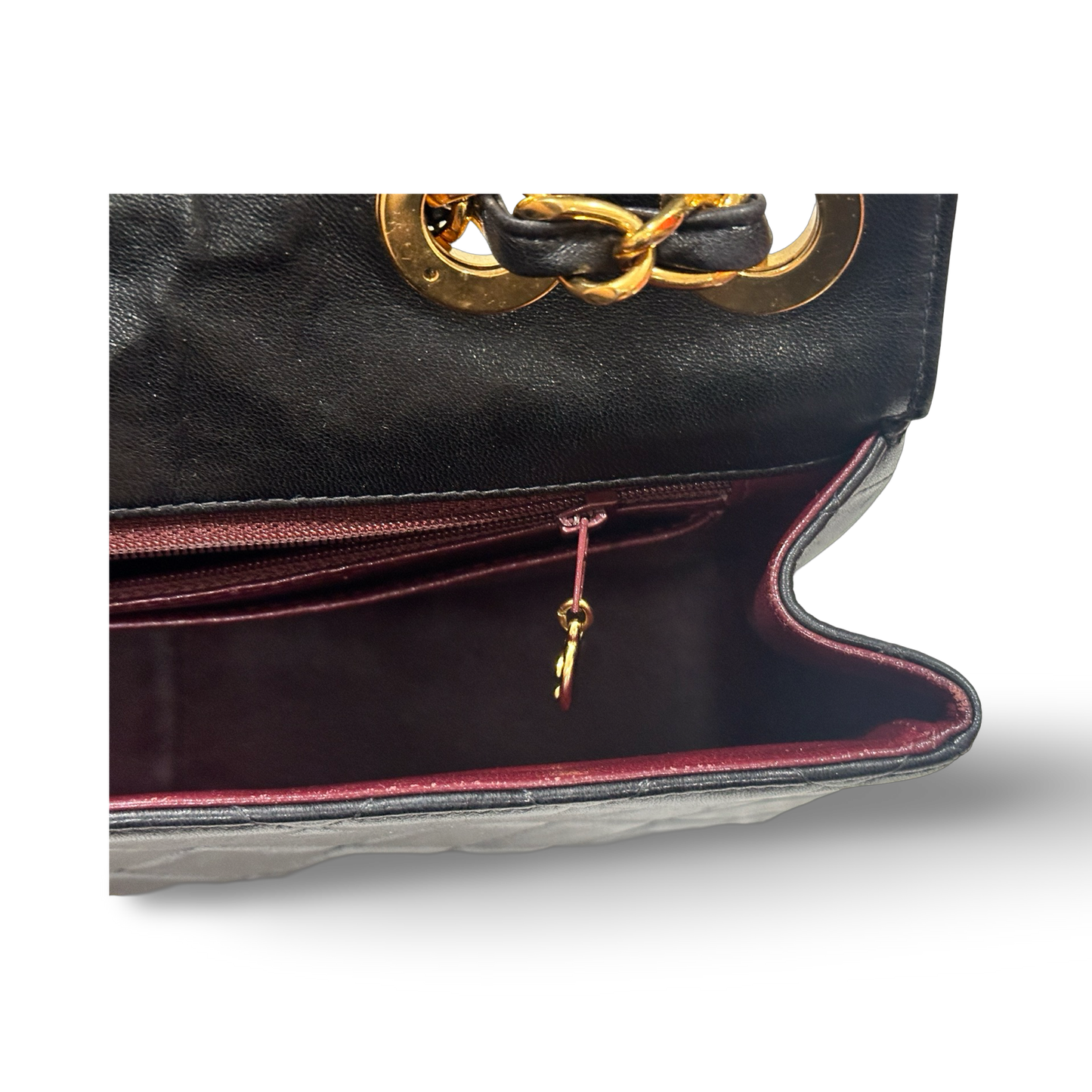 Chanel Vintage Big Logo XL Single Flap Gold Black