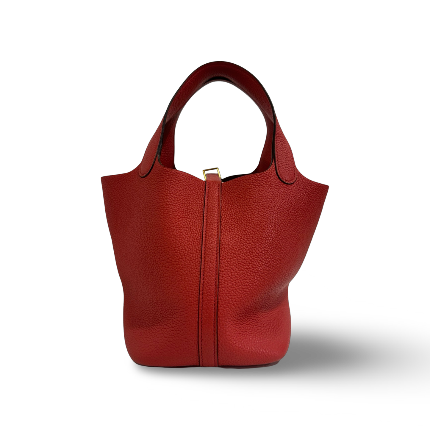 Hermes Togo 5E Vermillon Picotin 18 - Gold / Red