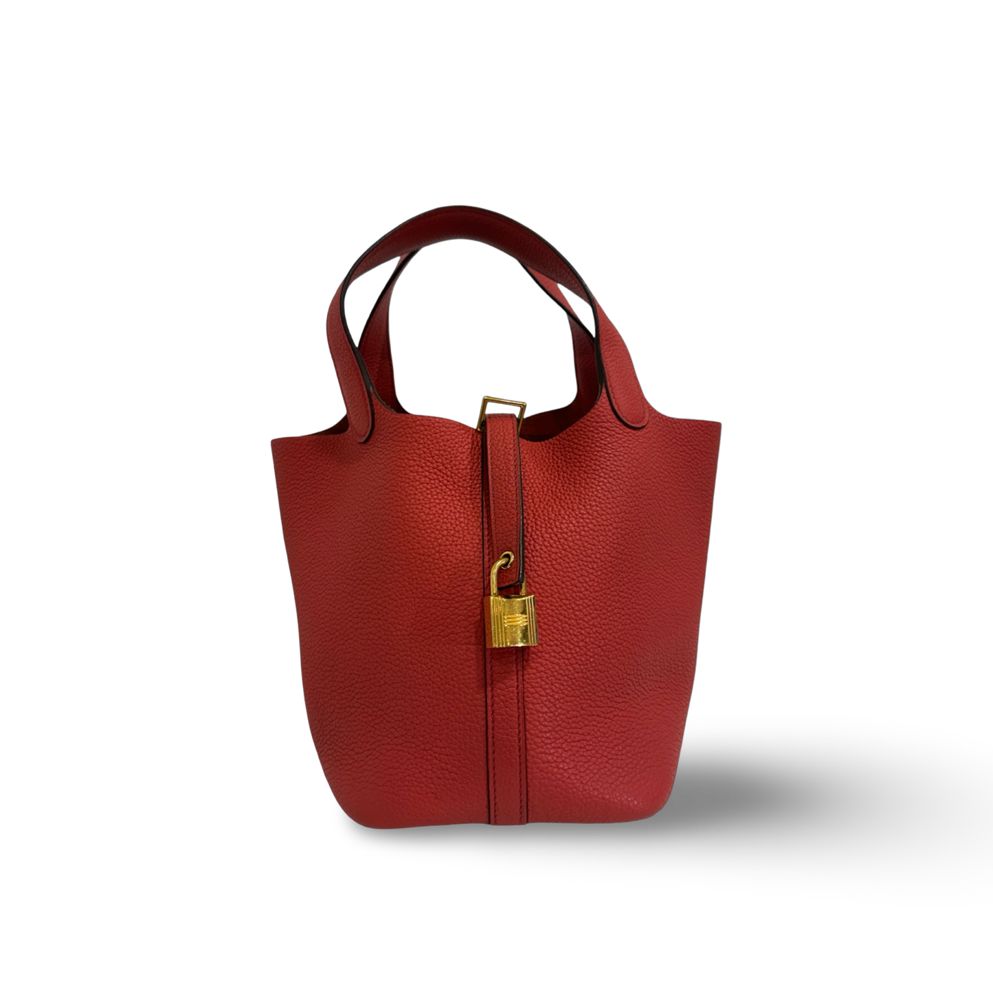 Hermes Togo 5E Vermillon Picotin 18 - Gold / Red