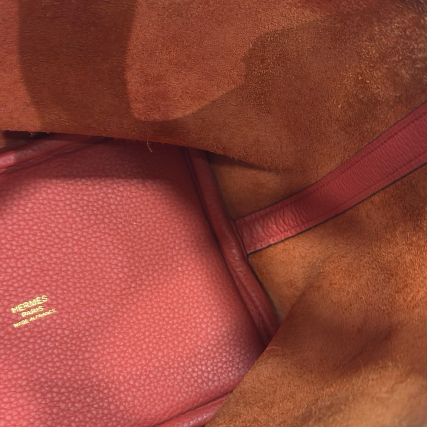 Hermes Togo 5E Vermillon Picotin 18 - Gold / Red