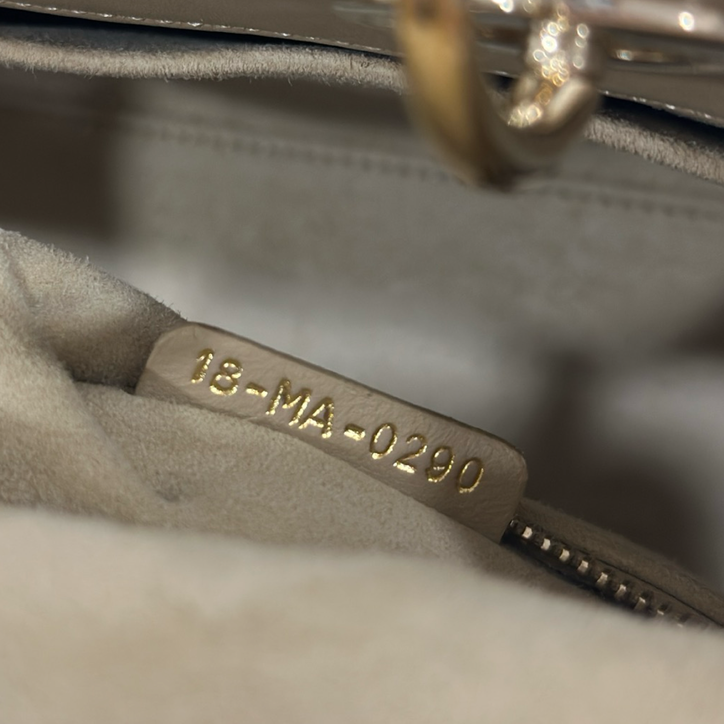 Dior Quilled Lambskin Small ABC Dior Lady Bag - GHW / Beige