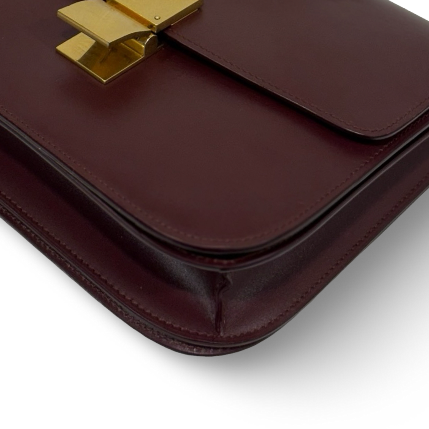 Celine Calfskin Medium Classic Box - GHW / Burgundy