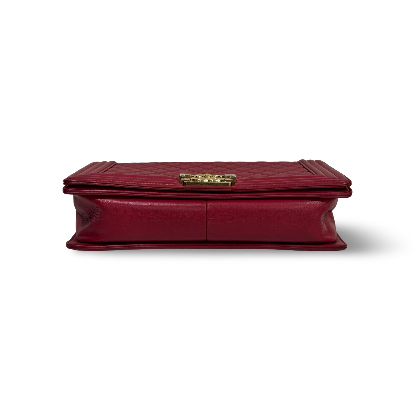 Chanel Classic Lambskin New Medium Boy Bag - GHW / Red
