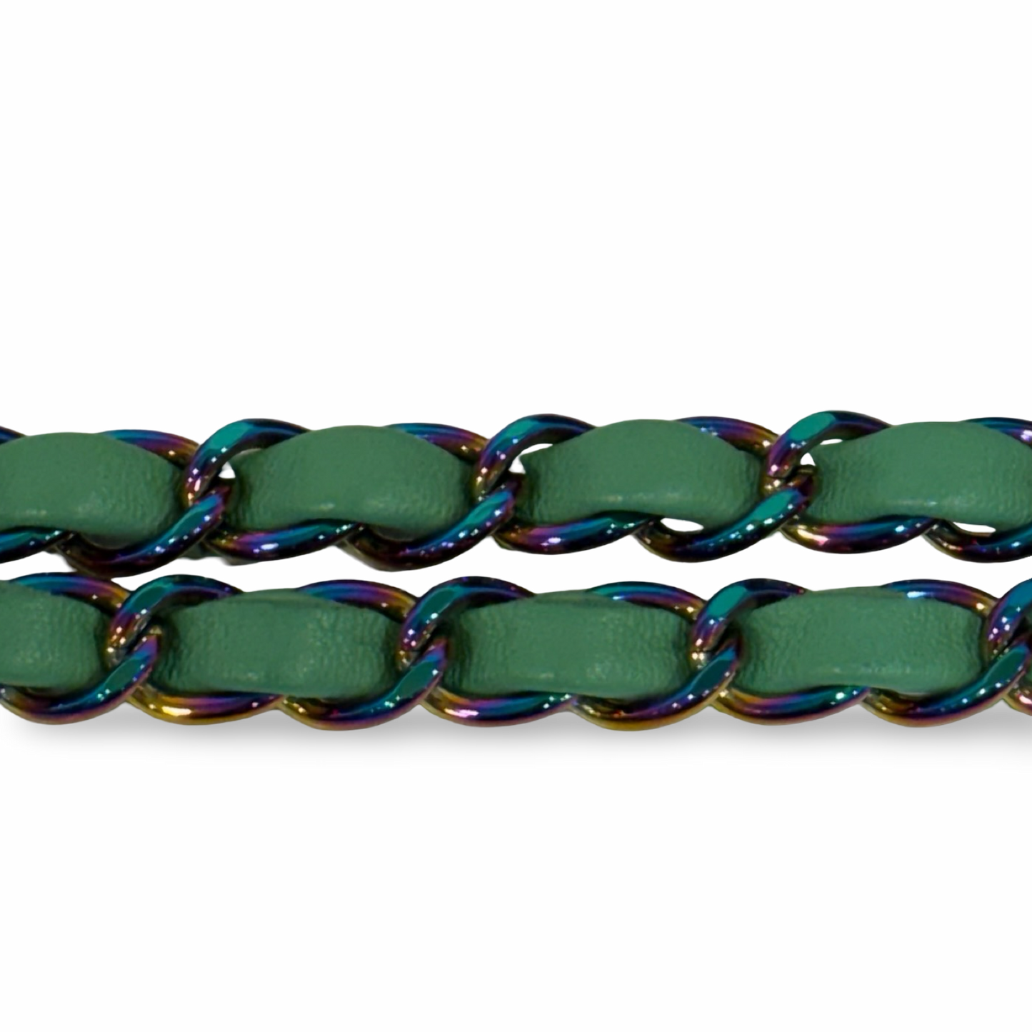 Chanel Quilted Lambskin Mini Rectangular Flap - Iridescent / Green Blue