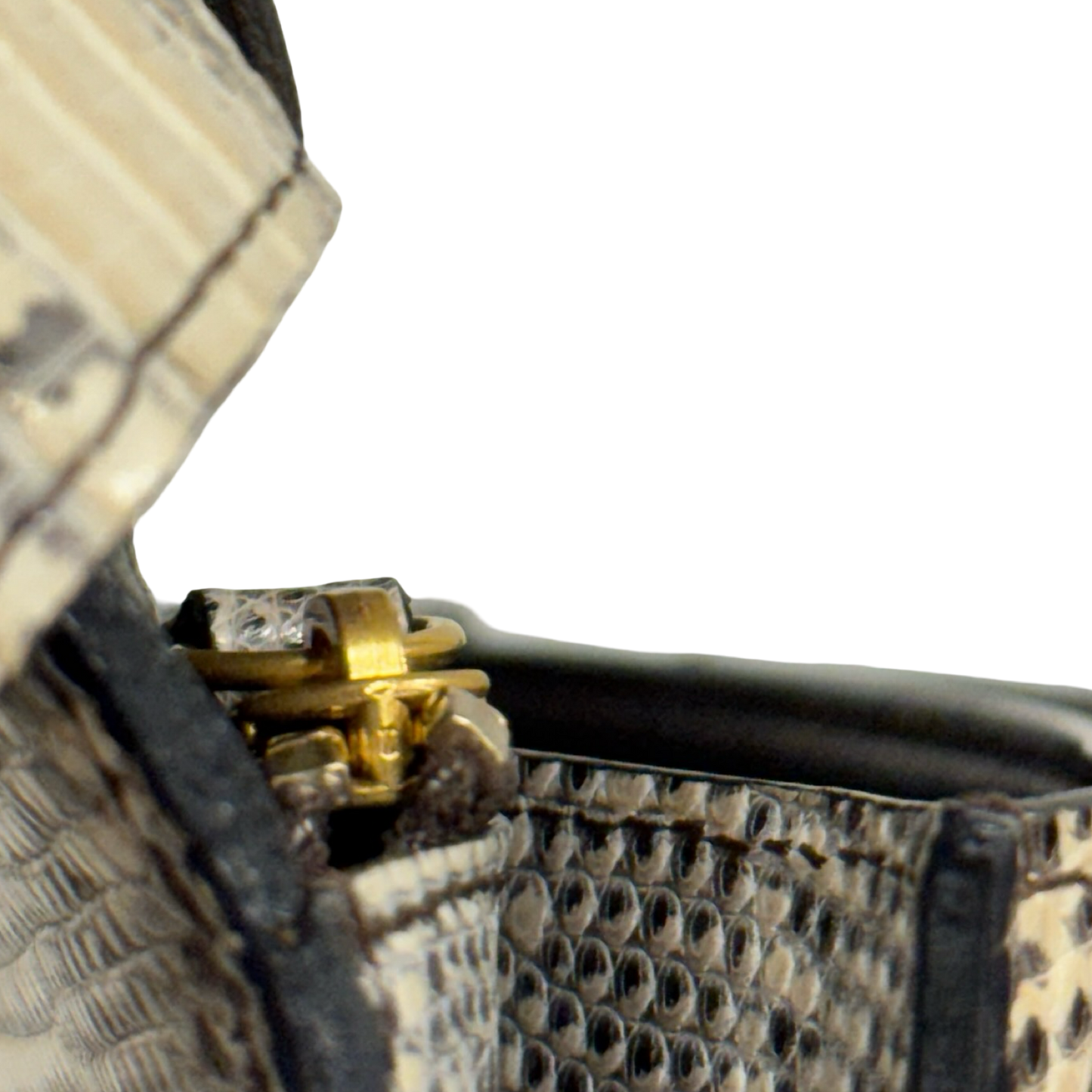 Celine Lizard Medium Classic Box - GHW / White