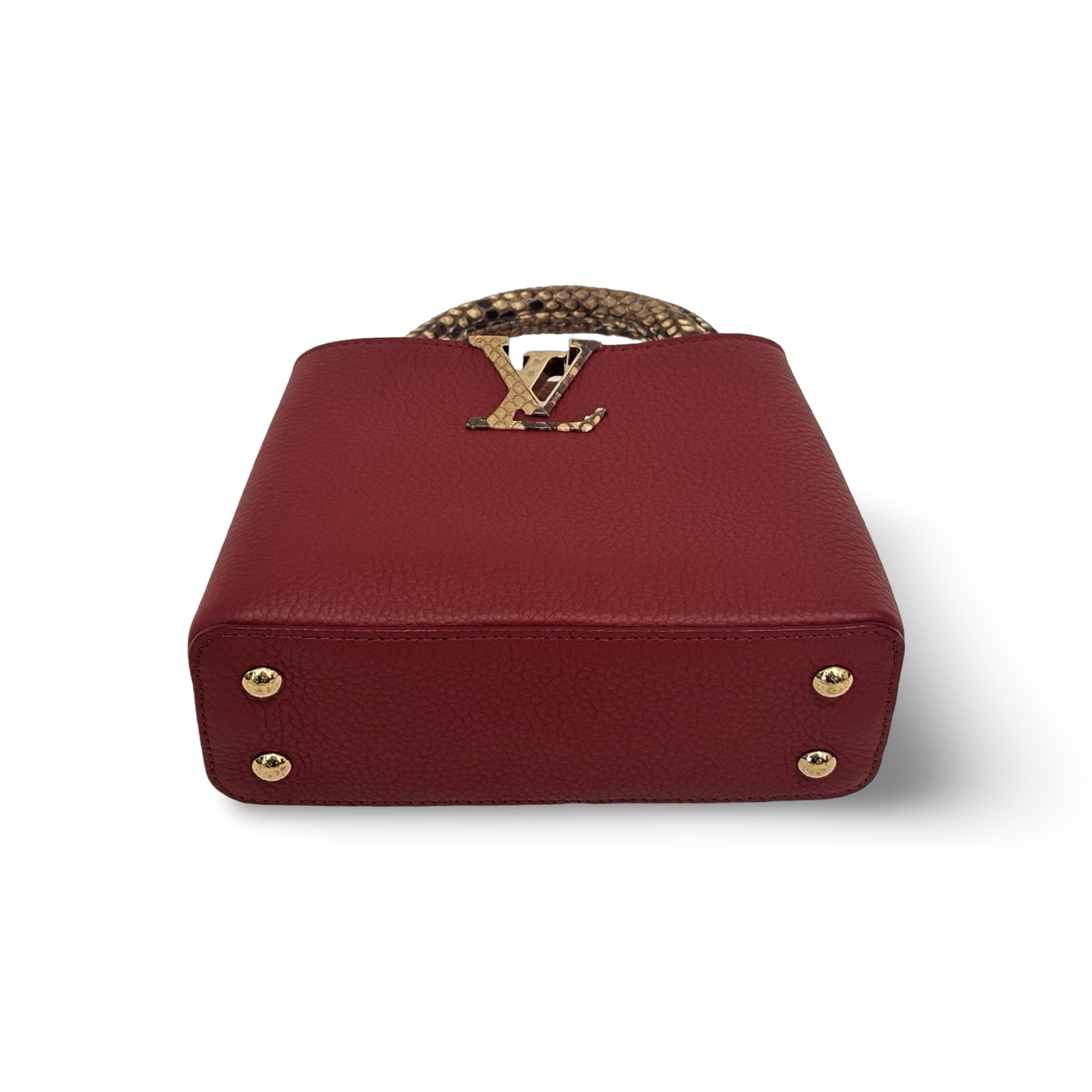 Louis Vuitton Mini Capucines with Python Handle Burgundy