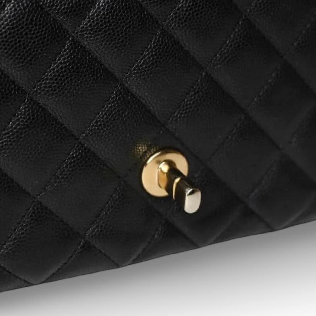 Chanel Quilted Caviar Mini Rectangular Single Flap Bag - GHW / Black