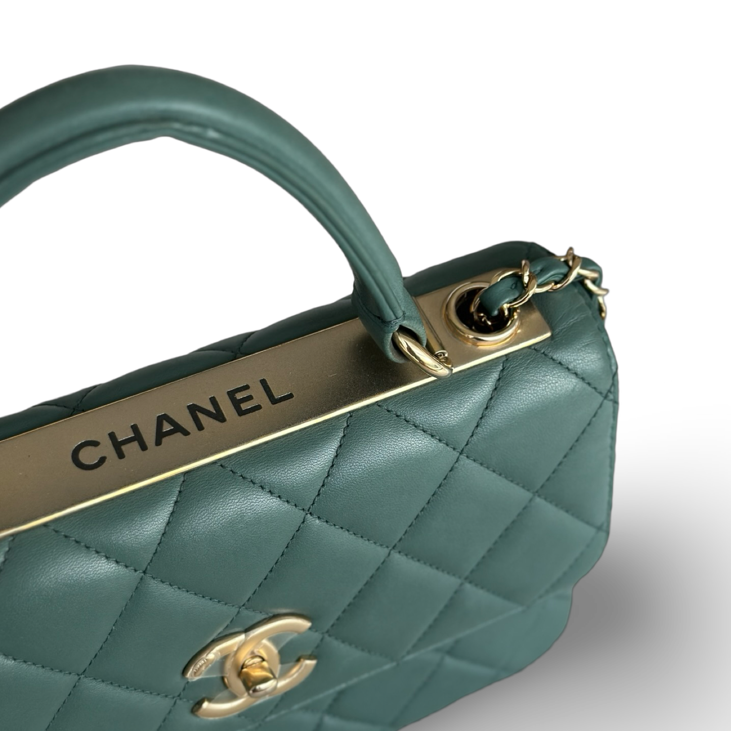 Chanel Classic Lambskin Small Treny CC Flap - GHW / Lake Blue