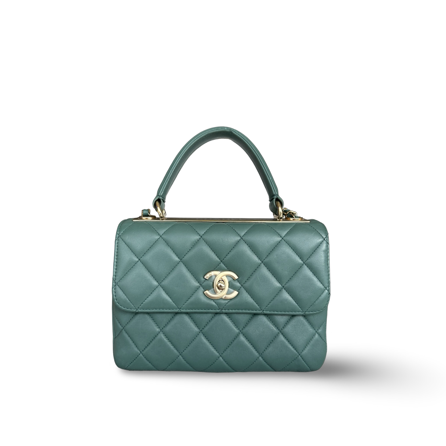 Chanel Classic Lambskin Small Treny CC Flap - GHW / Lake Blue