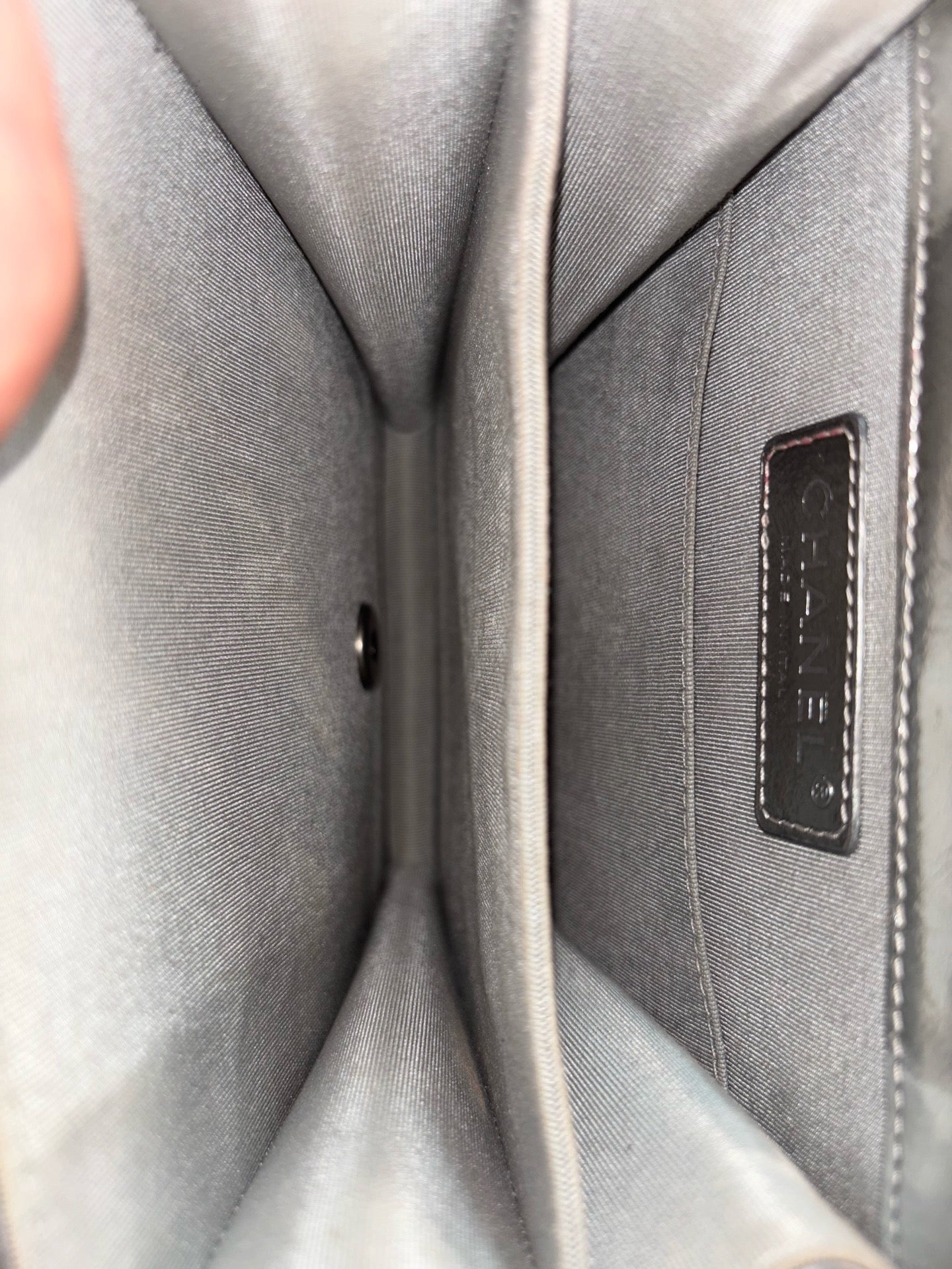 Chanel Quilted Patent South North Boy - GHW / Sliver