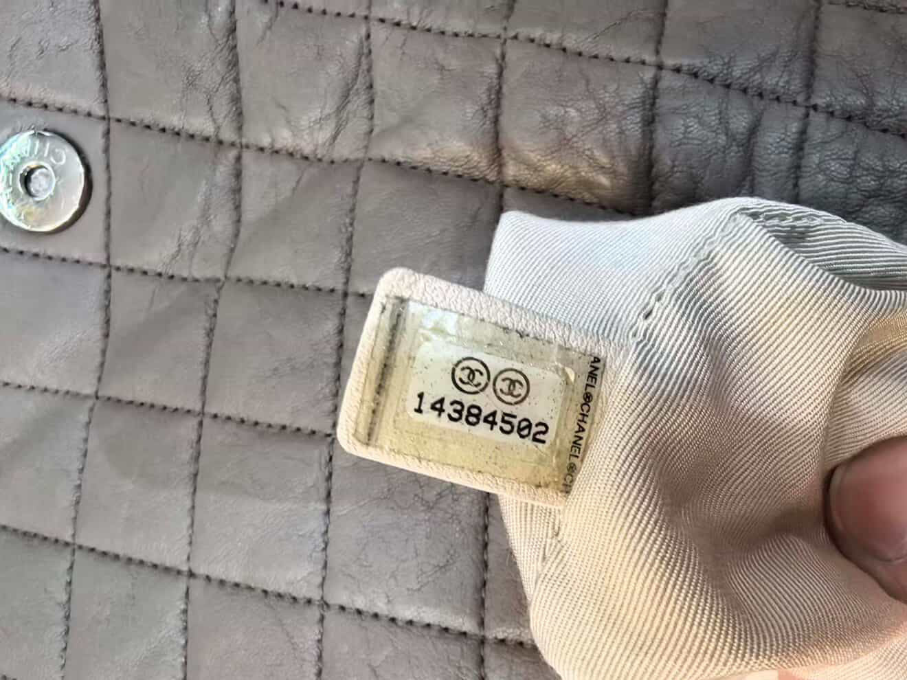 Chanel Quilted Washed Lambskin Leather Chain Around Maxi Single Flap -SHW / Taupe