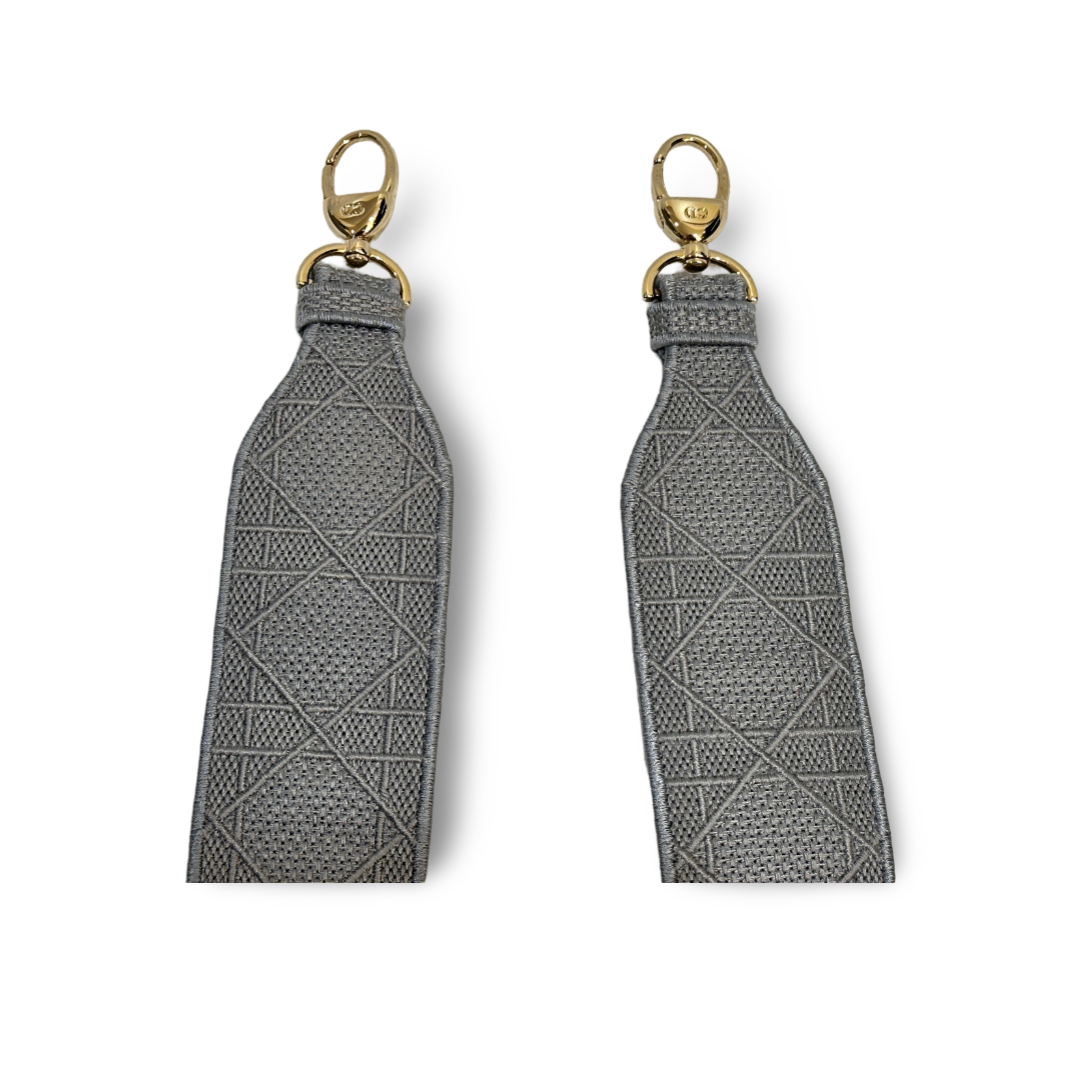 Dior Cannage Canvas Embroidered Lady D-Lite Bag - Gray