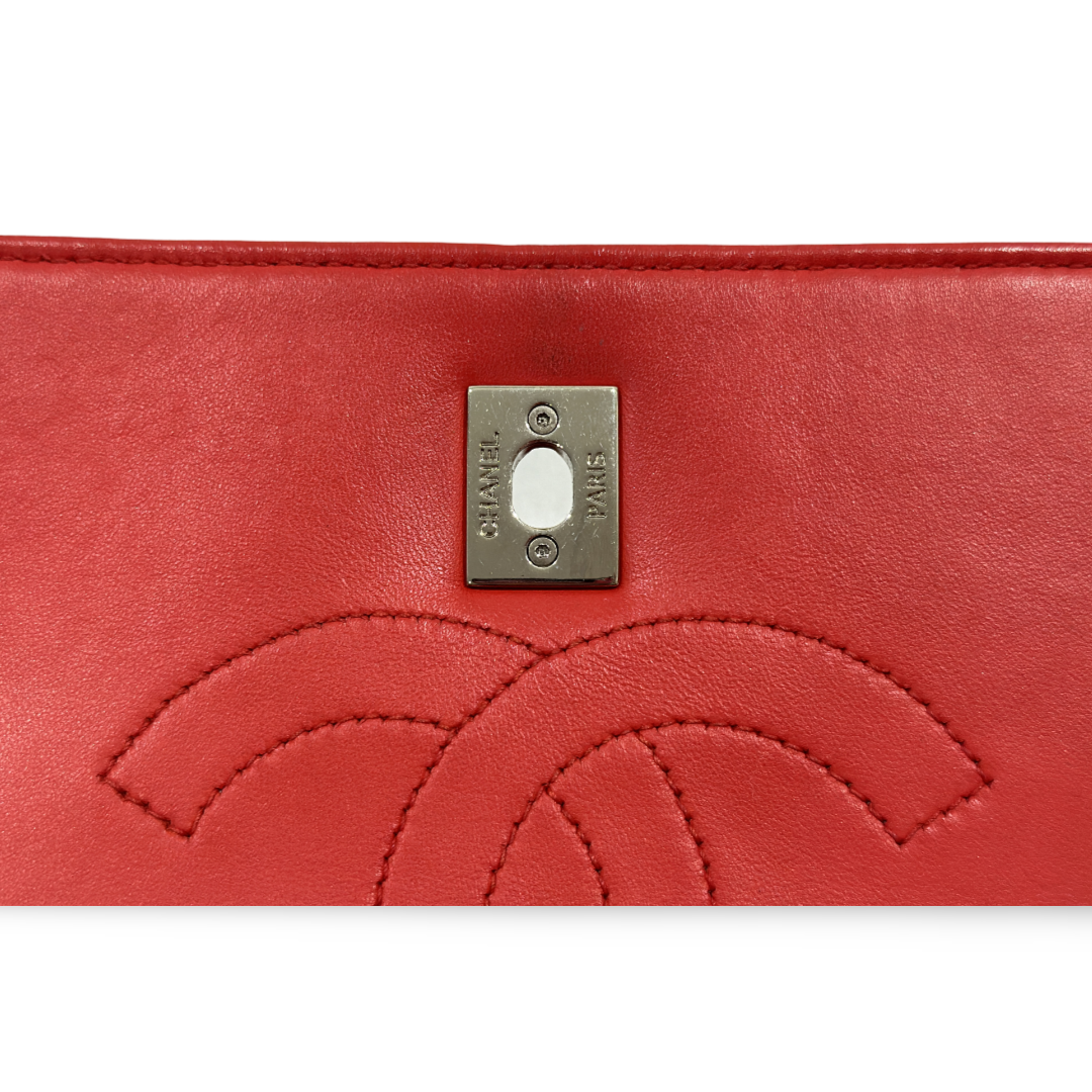 Chanel Classic Lambskin Quilted Small Trendy CC Flap Dual Handle Bag Red