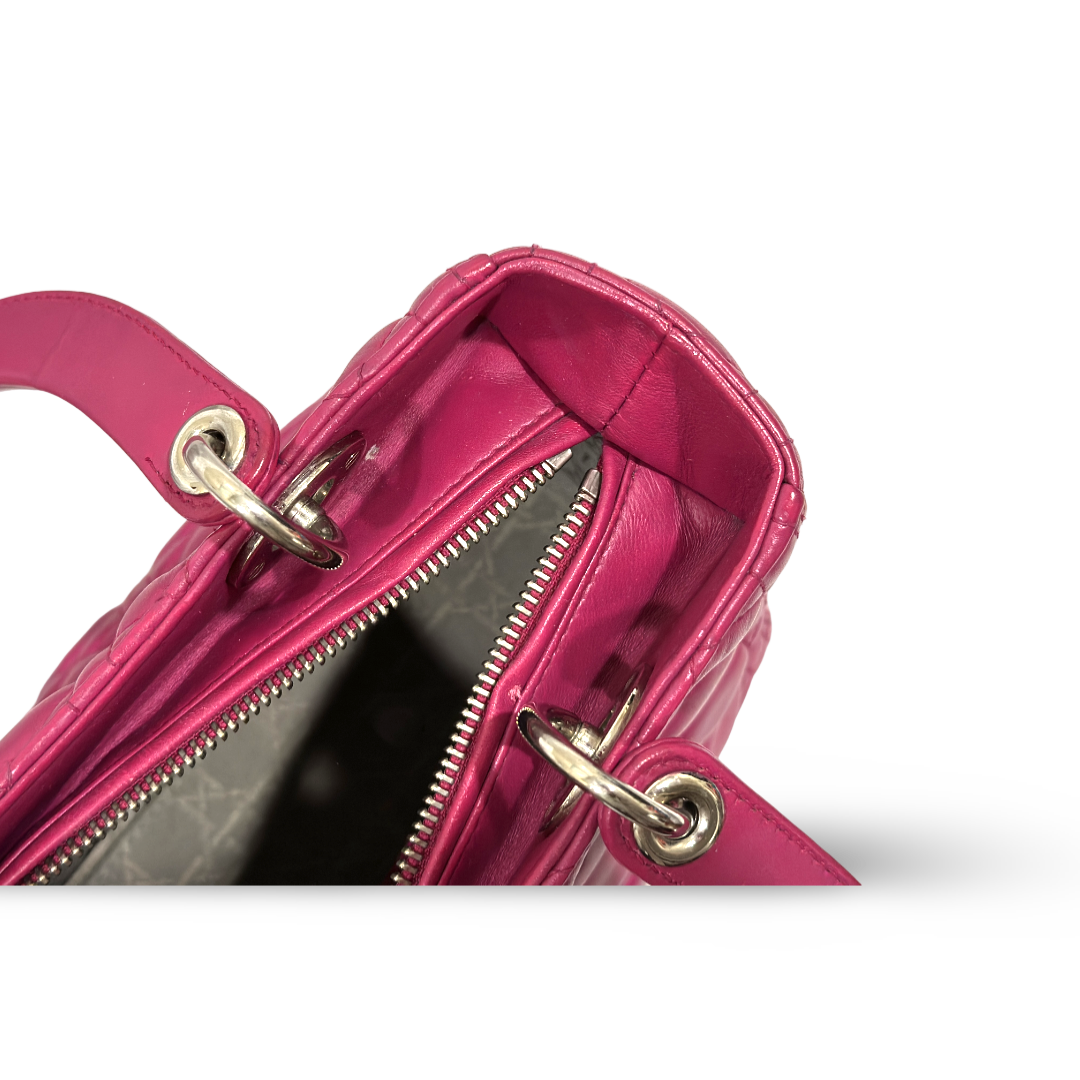 Dior Cannage Lambskin Medium Lady Bag Rose Pink
