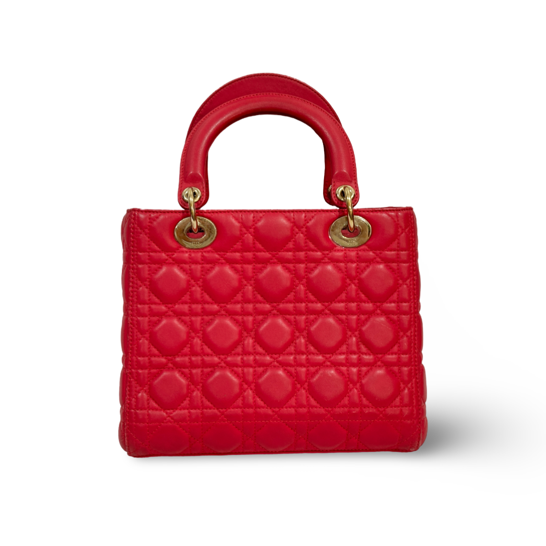 Dior Cannage Lambskin Medium Lady Bag Barbie Pink