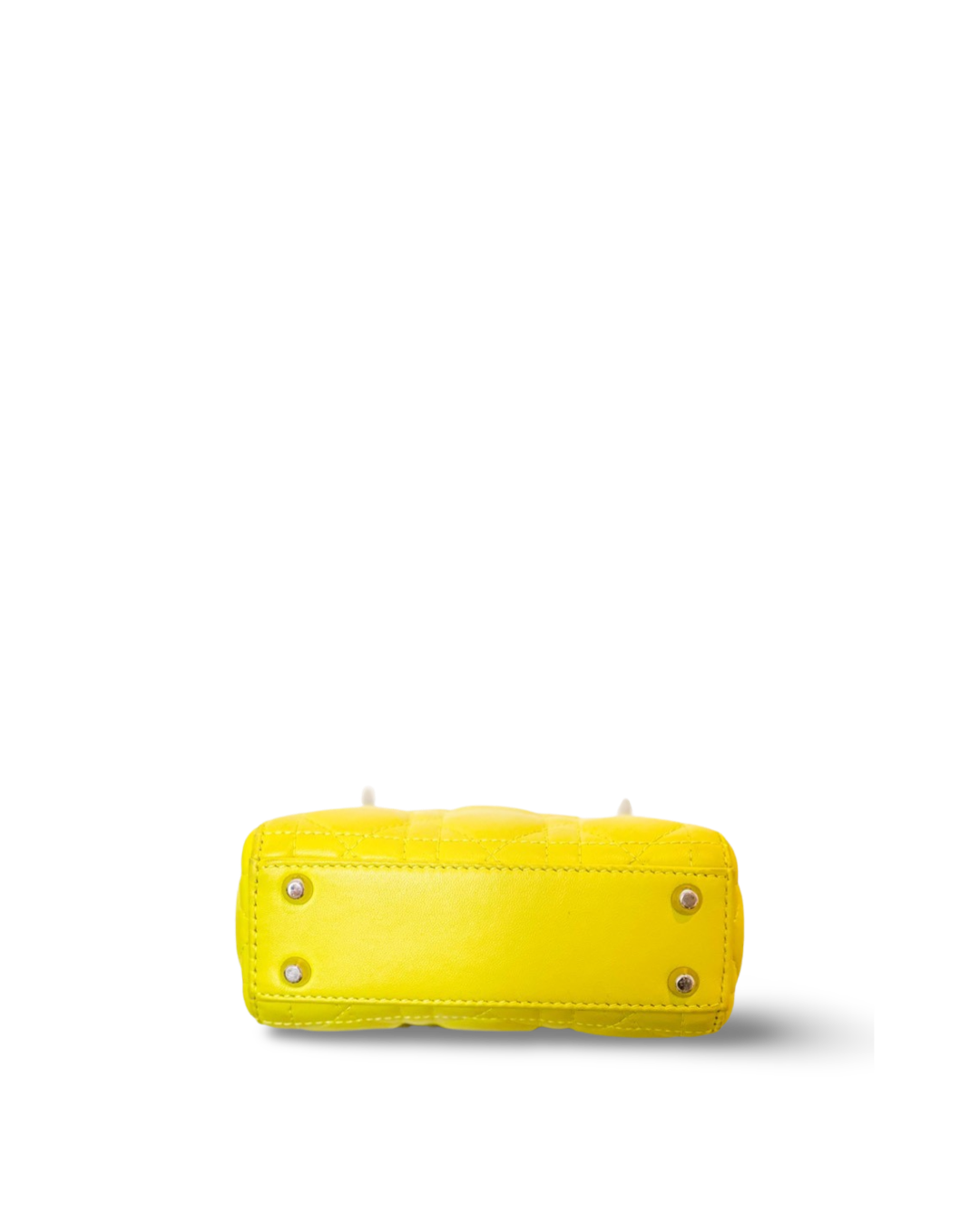 Dior Cannage Lambskin Micro Lady Lemon Yellow Bag