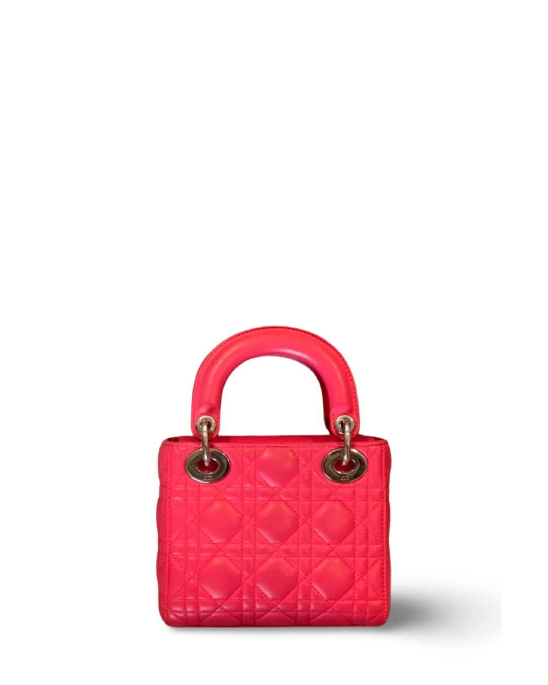 Dior Cannage Lambskin Mini Lady Peach Pink Bag