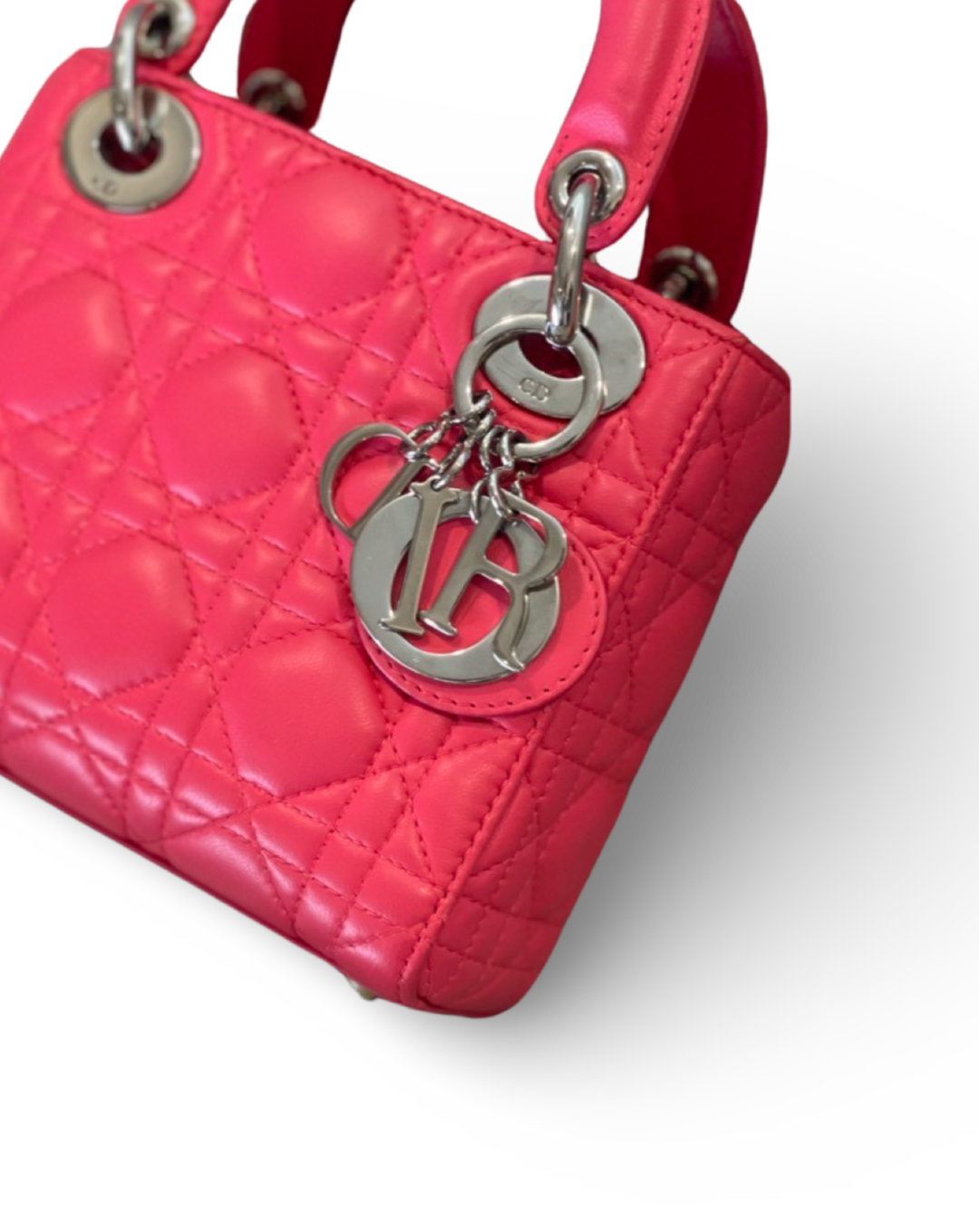 Dior Cannage Lambskin Mini Lady Peach Pink Bag