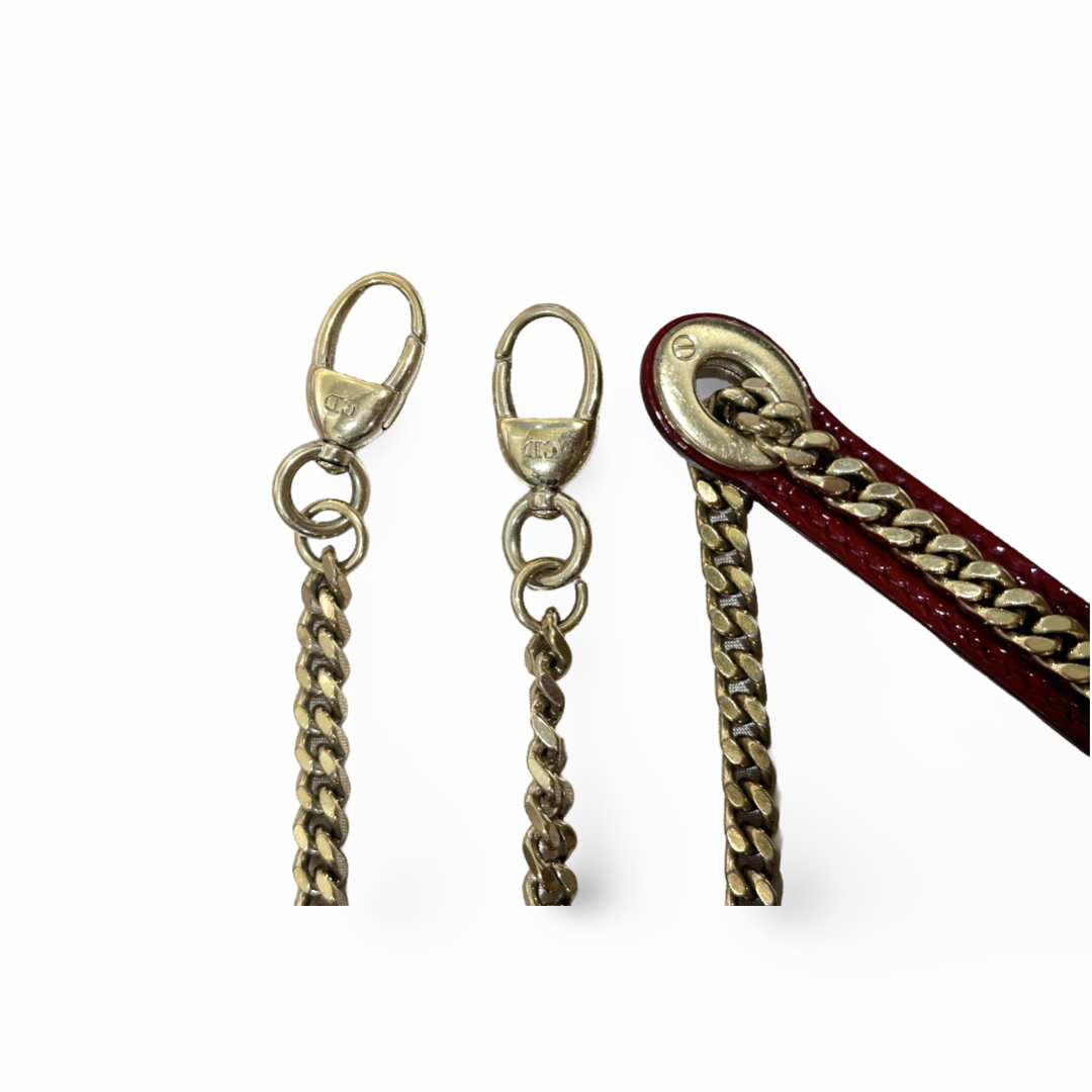 Dior Cannage Patent Mini Lady Bag Red