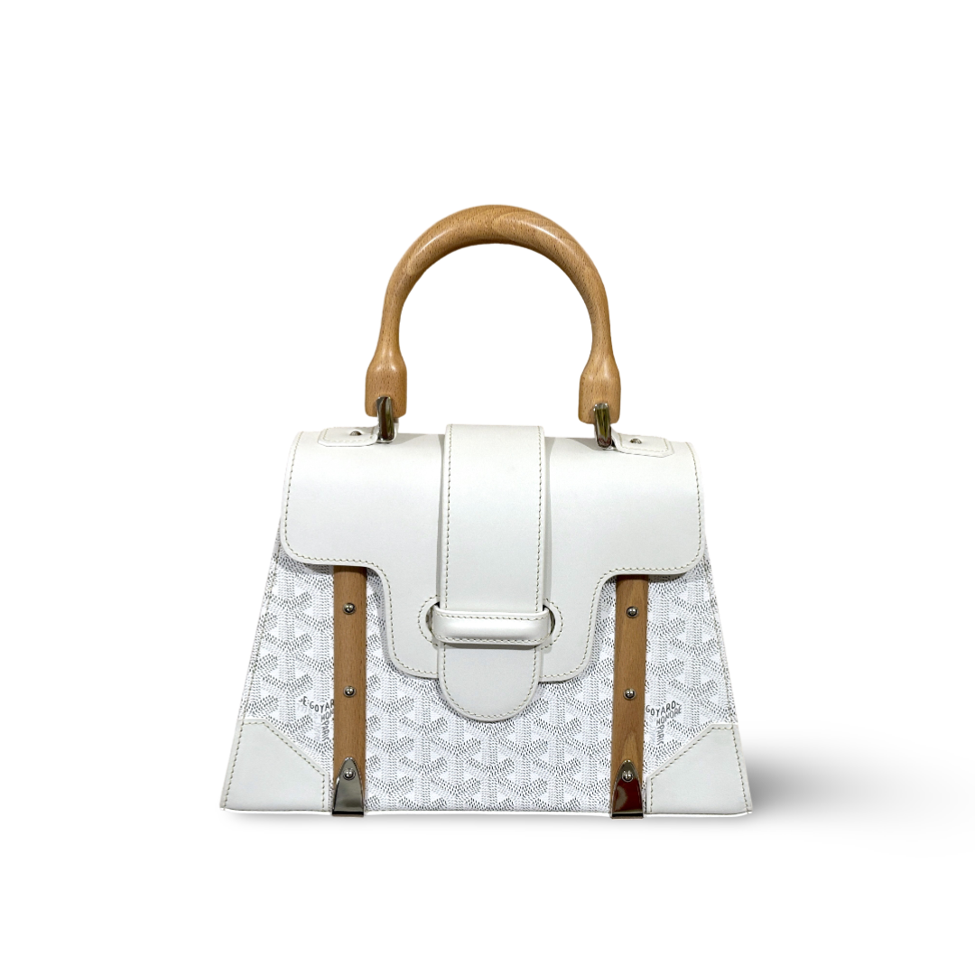 Goyard Goyardine Canvas Saigon PM White Bag