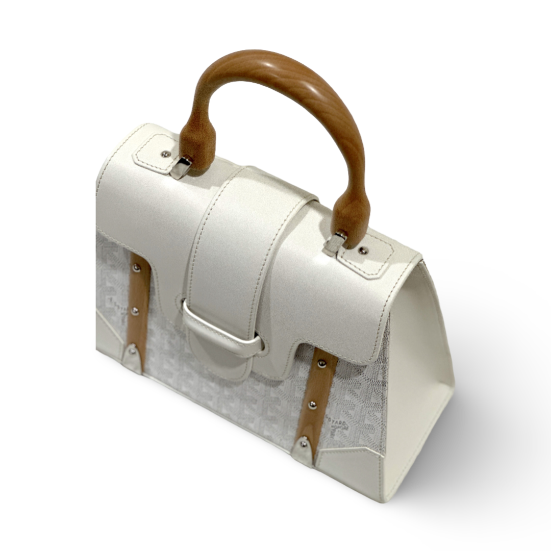 Goyard Goyardine Canvas Saigon PM White Bag