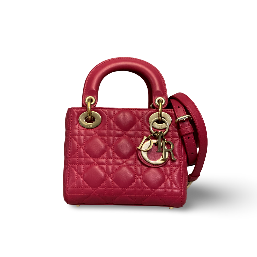 Dior Cannage Lambskin Mini Lady Barbie Pink Bag