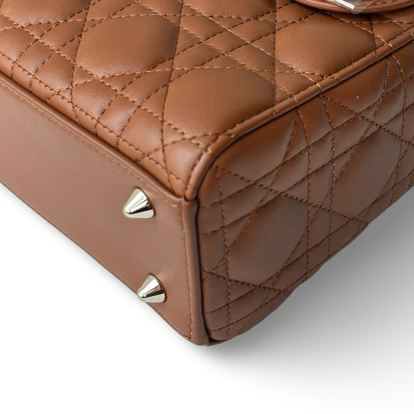 Dior Classic Lambskin Small ABC Dior Lady Bag - GHW / Brown