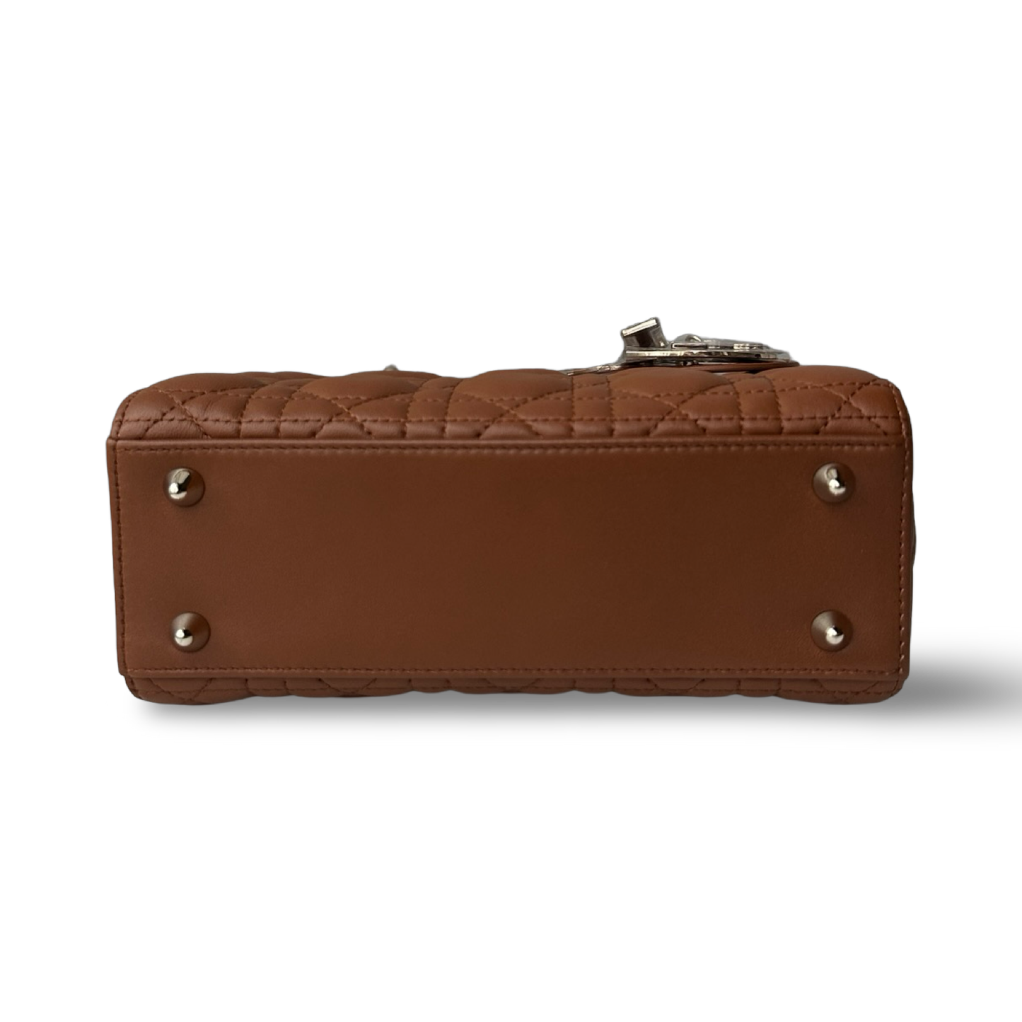 Dior Classic Lambskin Small ABC Dior Lady Bag - GHW / Brown