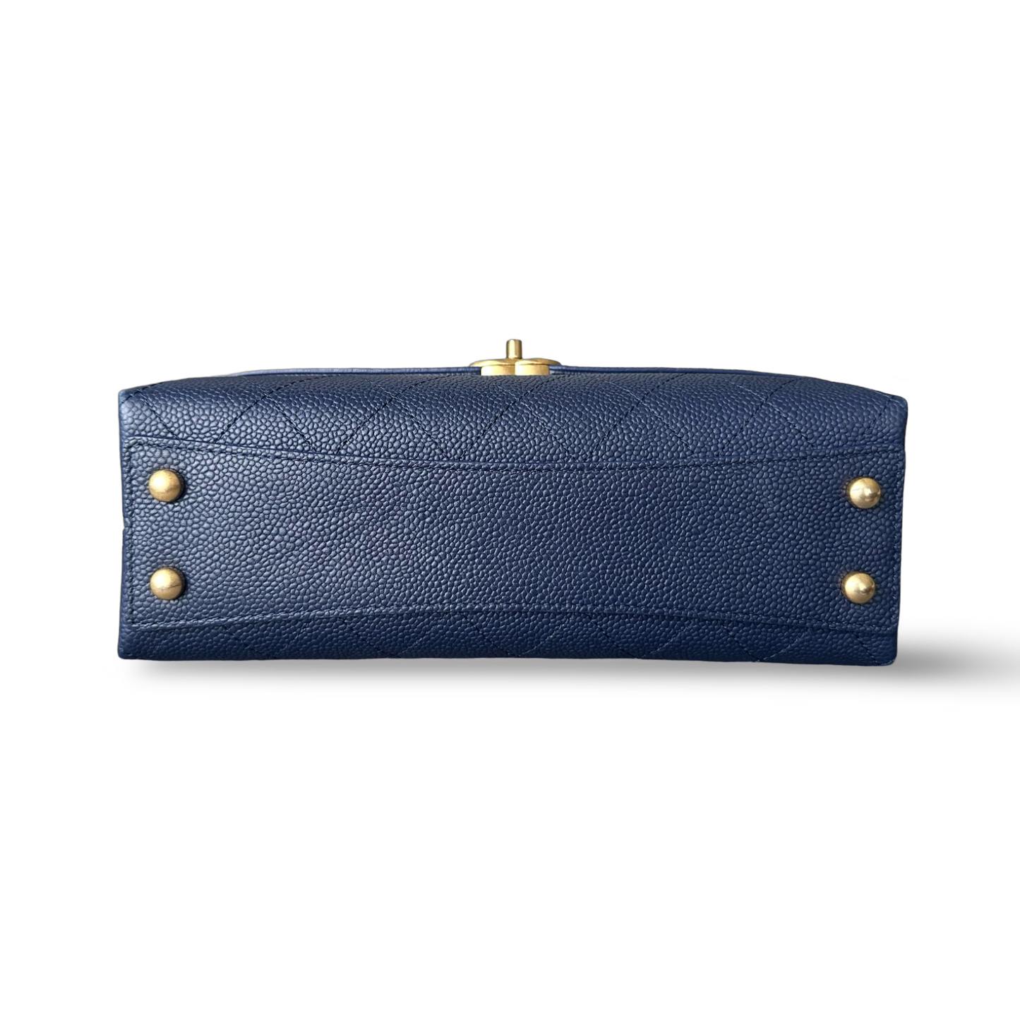 Chanel Stitched Caviar Medium Affinity Top Handle Bag - GHW / Navy