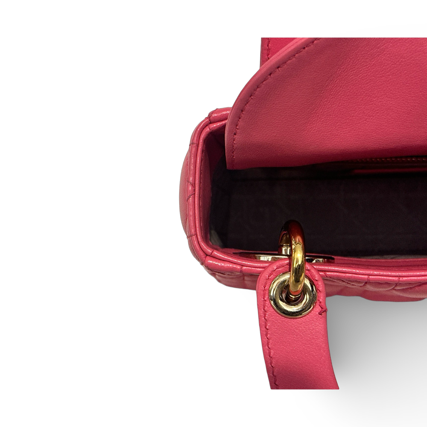Dior Classic Lambskin Mini Lady Bag - GHW / Pink