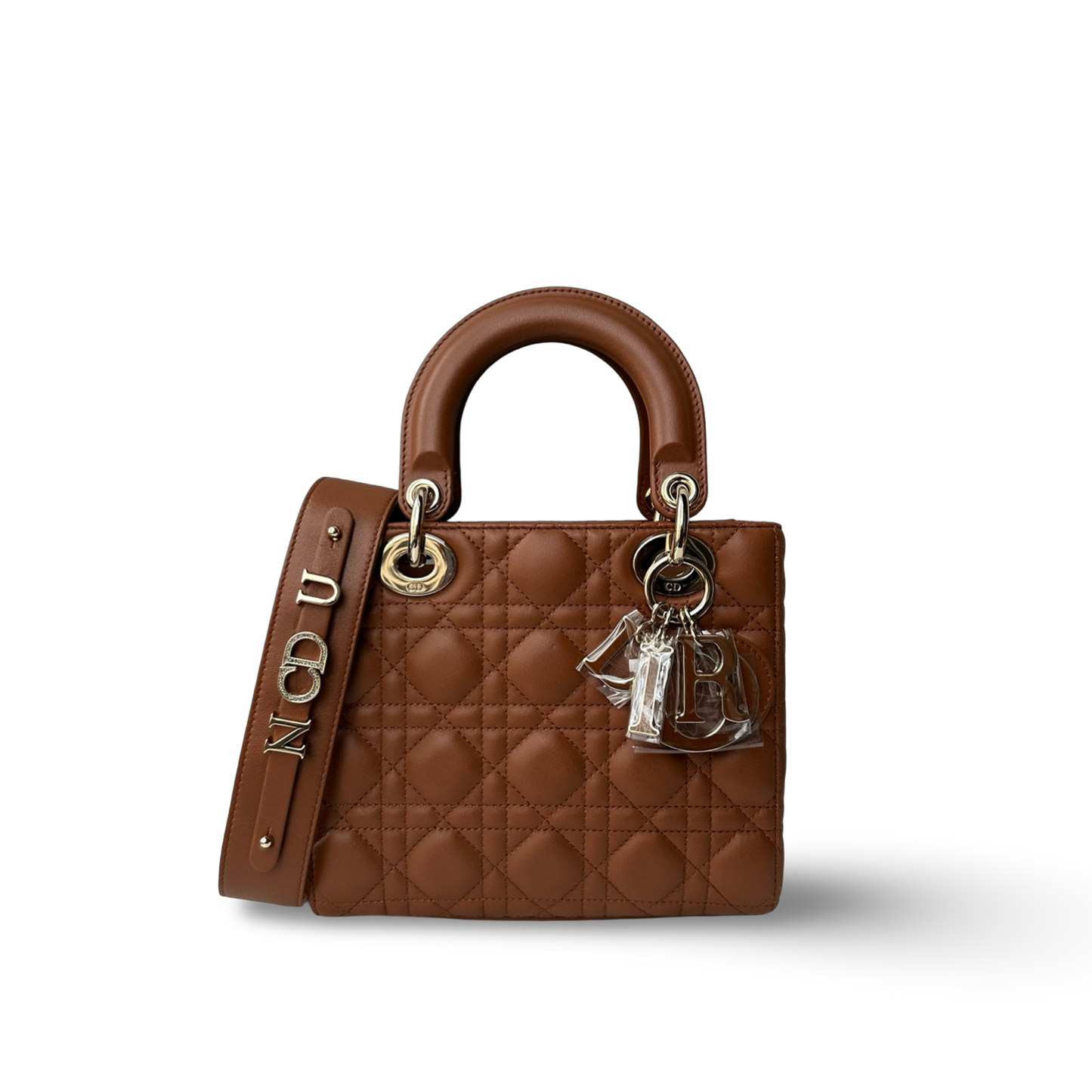 Dior Classic Lambskin Small ABC Dior Lady Bag - GHW / Brown