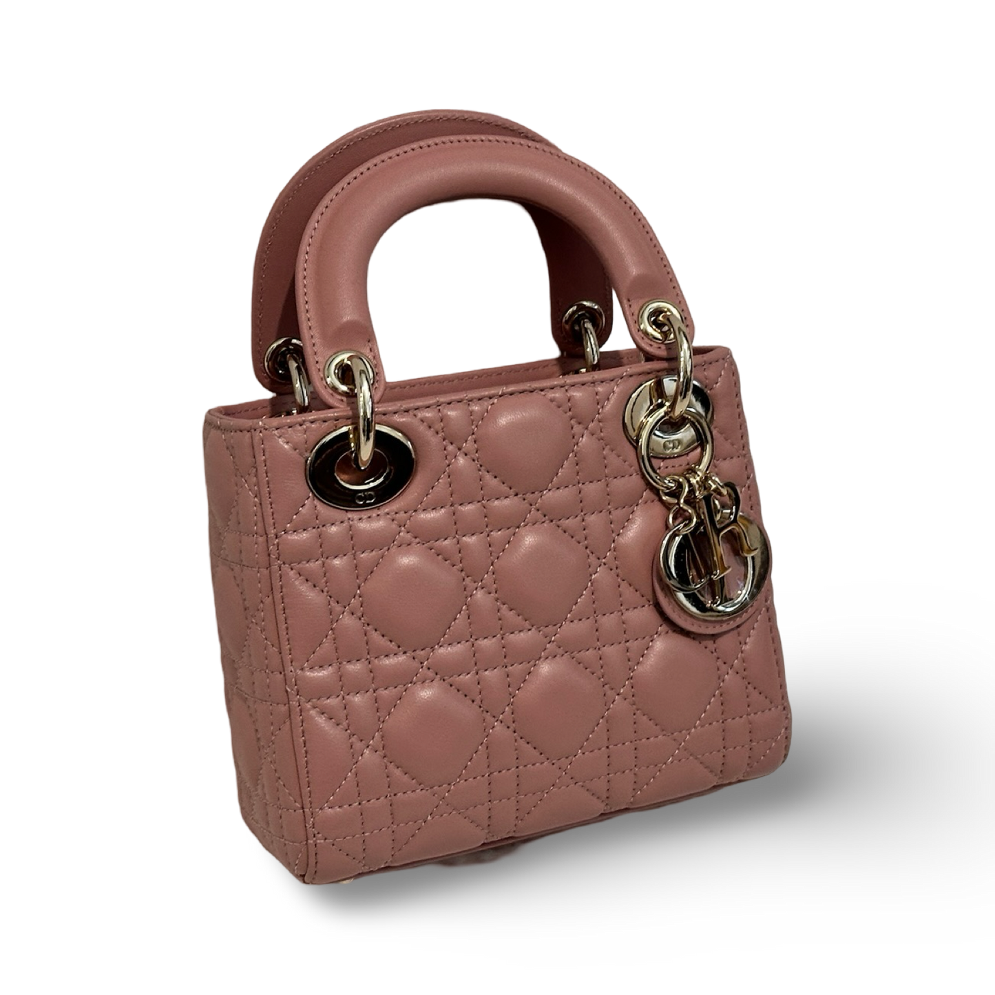 Dior Classic Lambskin Mini Lady Dior Bag - GHW / Blush Pink