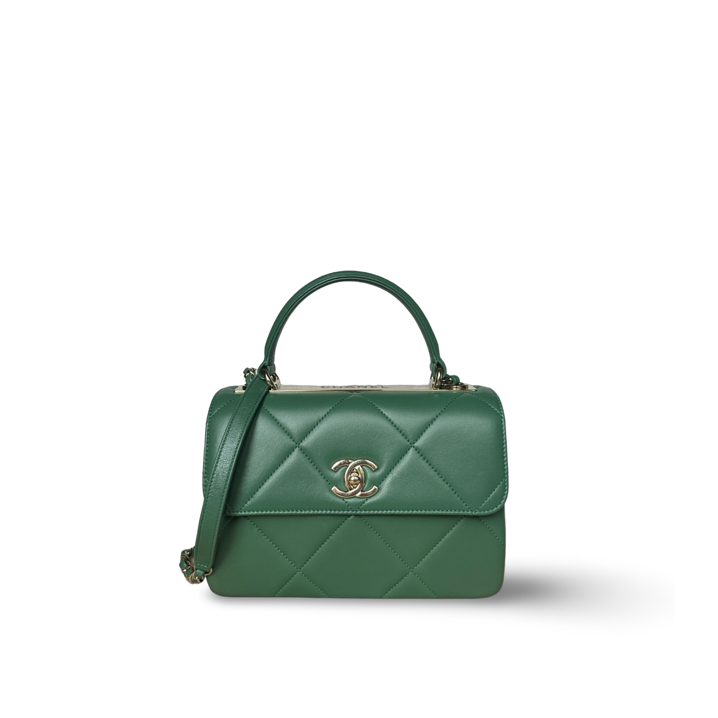 Chanel Classic Lambskin Small Trendy CC Bag - GHW / Green