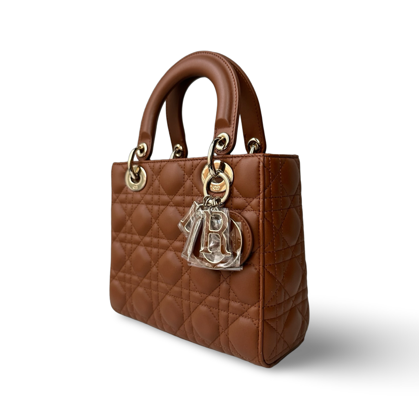 Dior Classic Lambskin Small ABC Dior Lady Bag - GHW / Brown