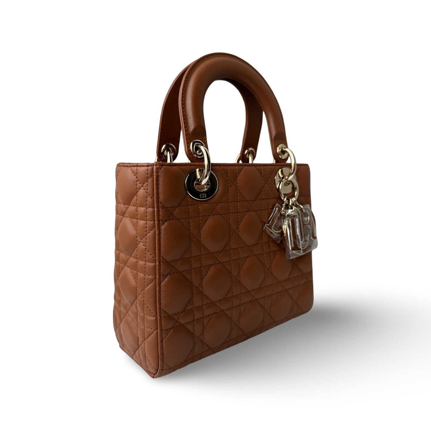 Dior Classic Lambskin Small ABC Dior Lady Bag - GHW / Brown
