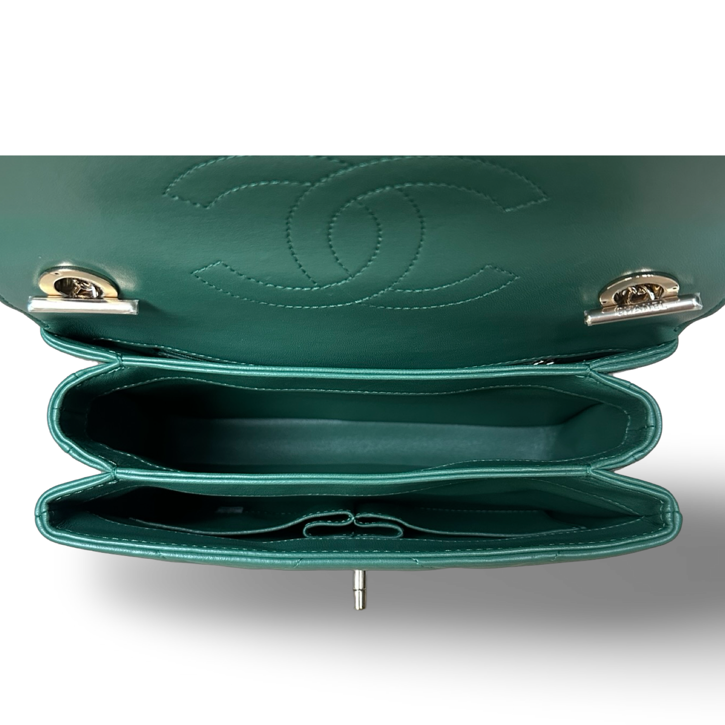 Chanel Classic Lambskin Small Trendy CC Bag - GHW / Green