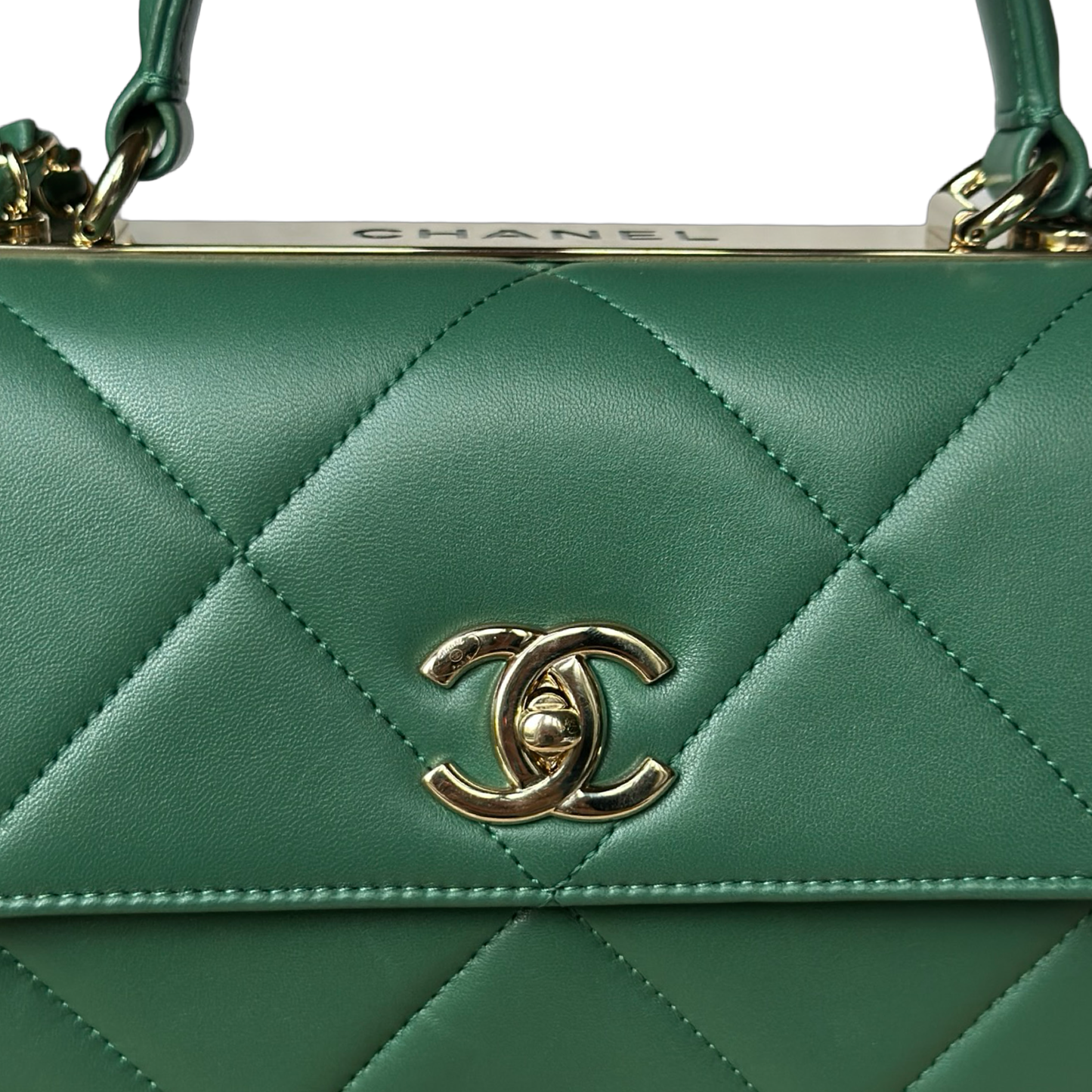Chanel Classic Lambskin Small Trendy CC Bag - GHW / Green