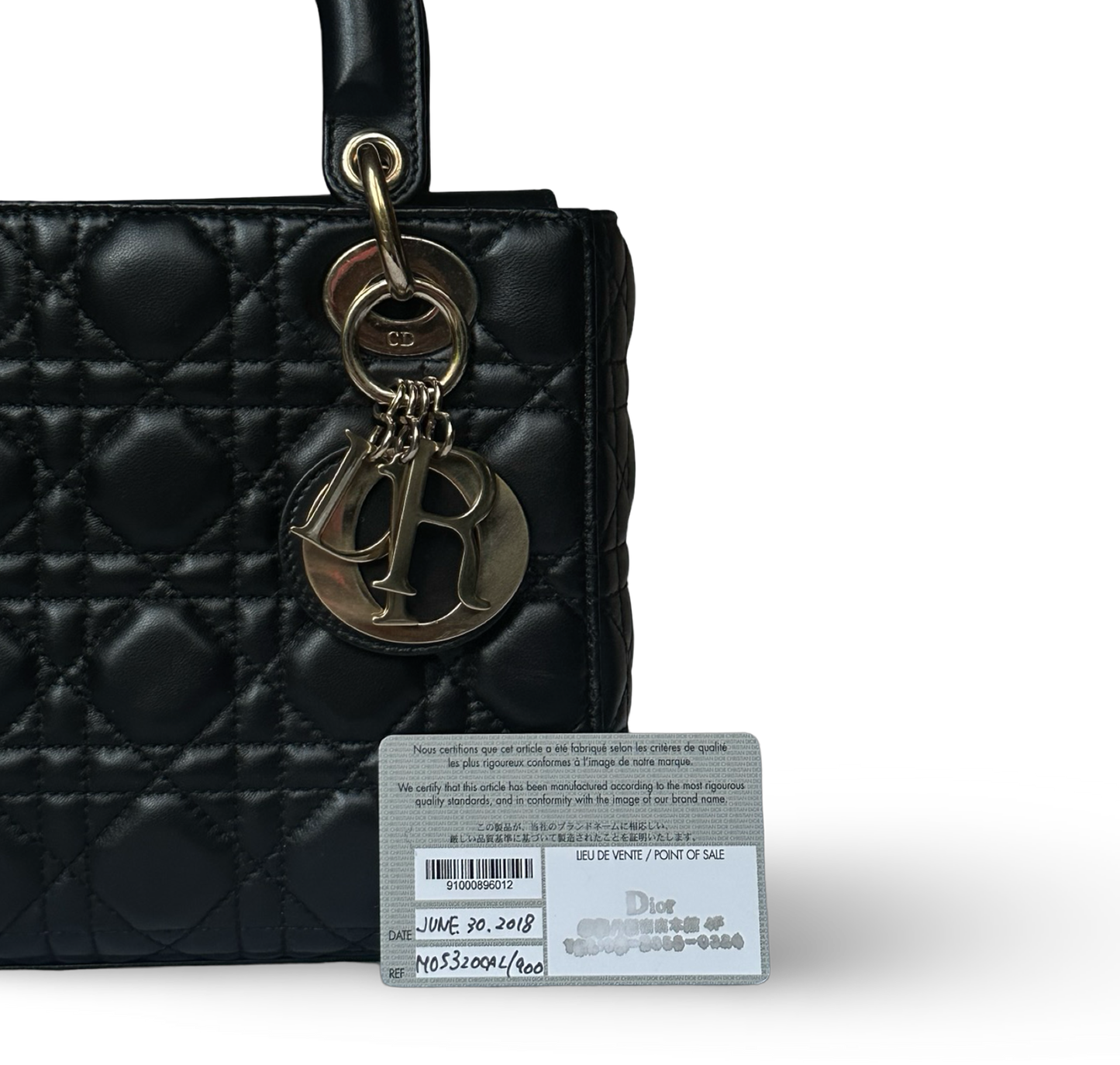Dior Abc Charms Calfskin Small Lady Bag - GHW / Black