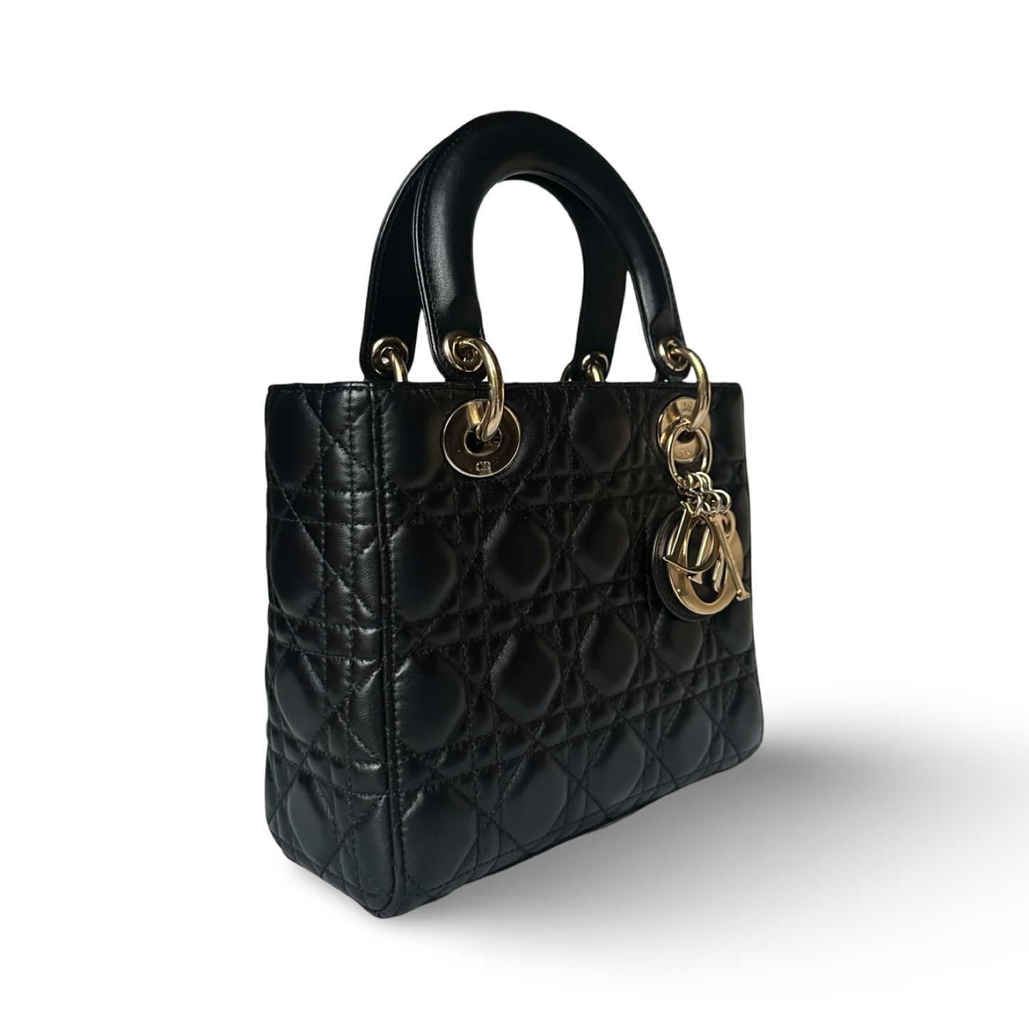 Dior Abc Charms Calfskin Small Lady Bag - GHW / Black