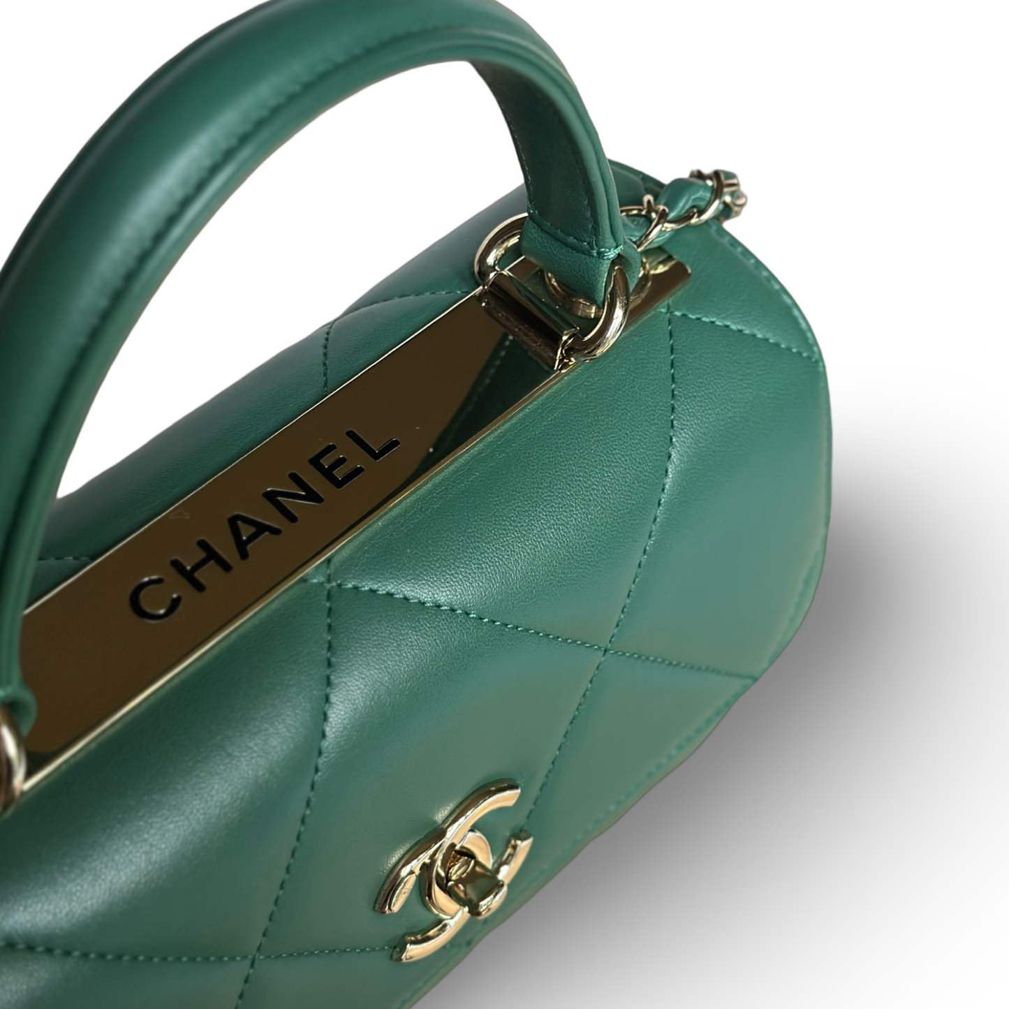 Chanel Classic Lambskin Small Trendy CC Bag - GHW / Green