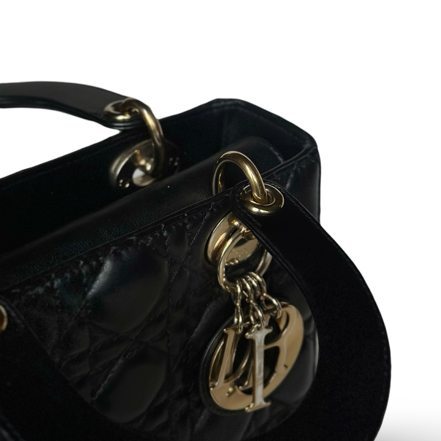 Dior Abc Charms Calfskin Small Lady Bag - GHW / Black
