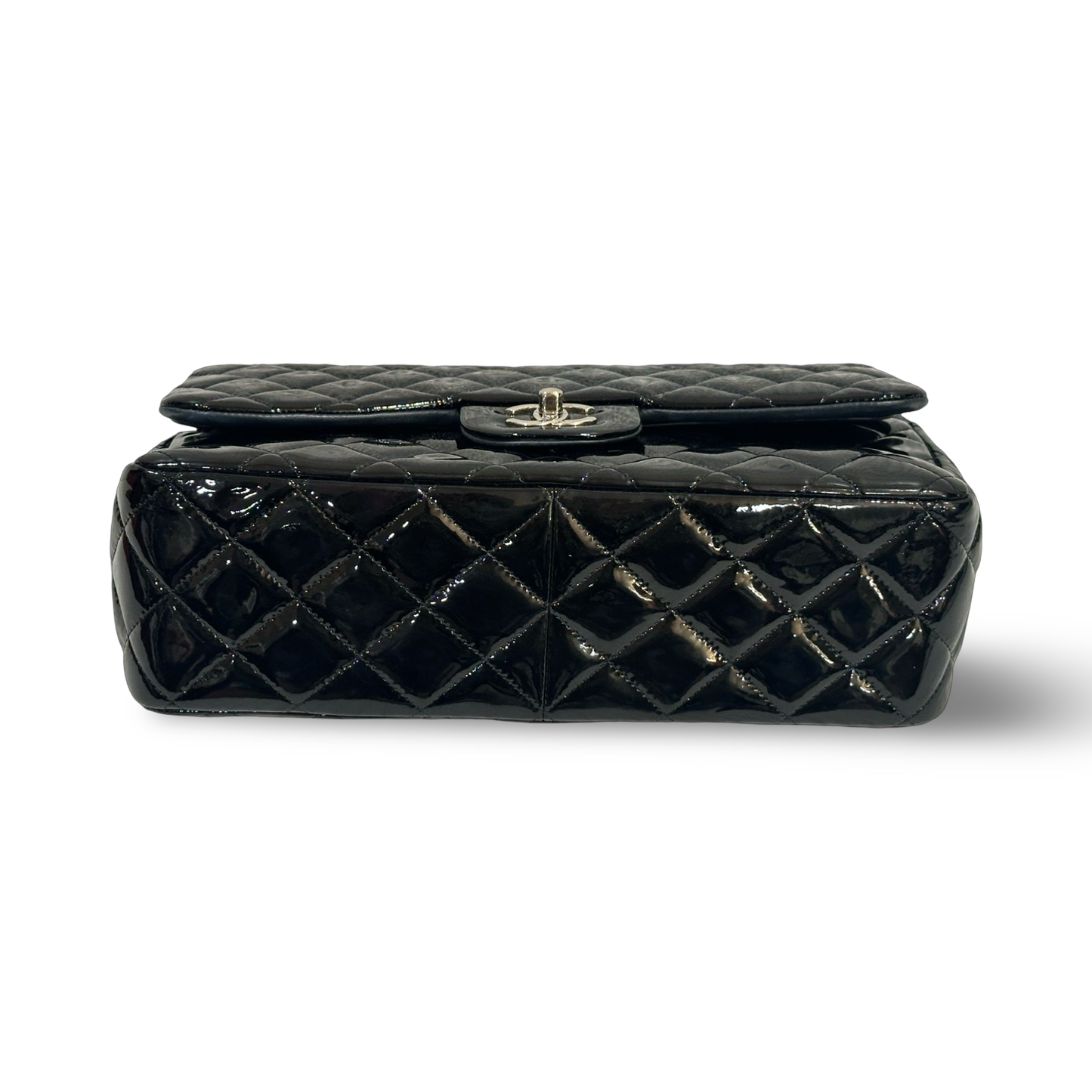 Chanel Classic Patent Quilted Medium Double Flap