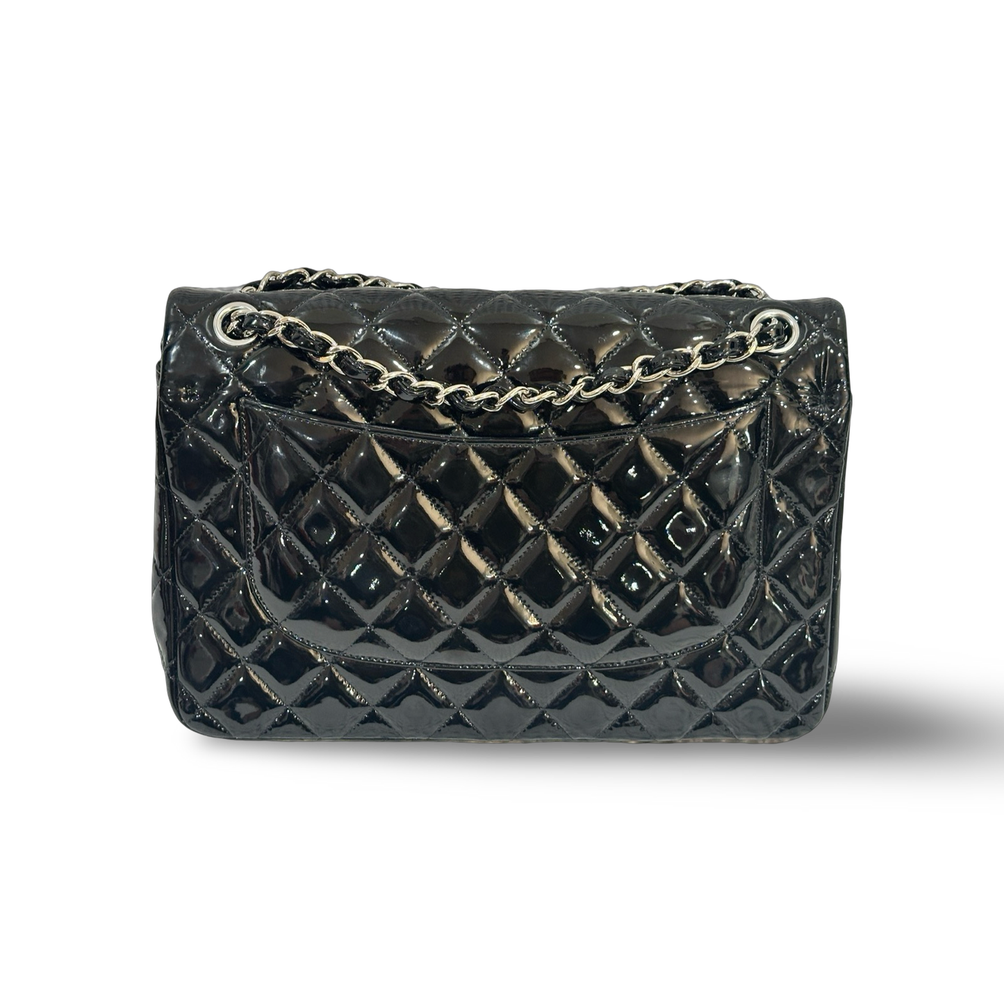 Chanel Classic Patent Quilted Medium Double Flap