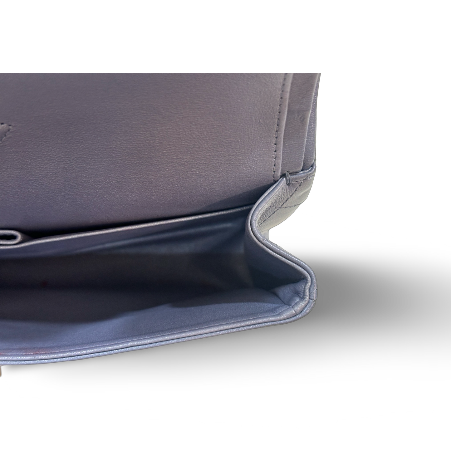 Chanel Classic Lambskin Medium Double Flap Sliver Ash Blue